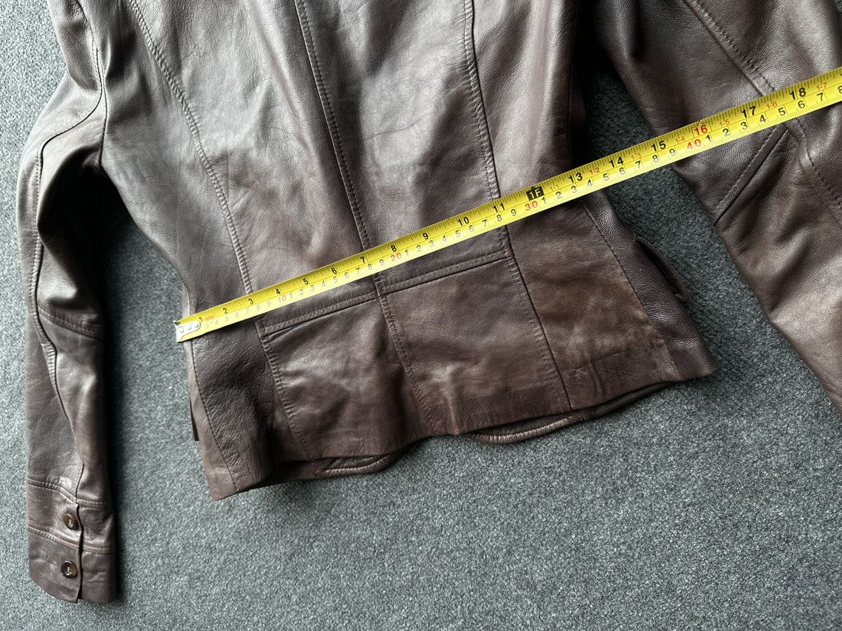 Leather 🚨 LEATHER BROWN BLAZER JACKET WOMEN LUXURY OLD MONEY Size M / US 6-8 / IT 42-44 - 15 Thumbnail