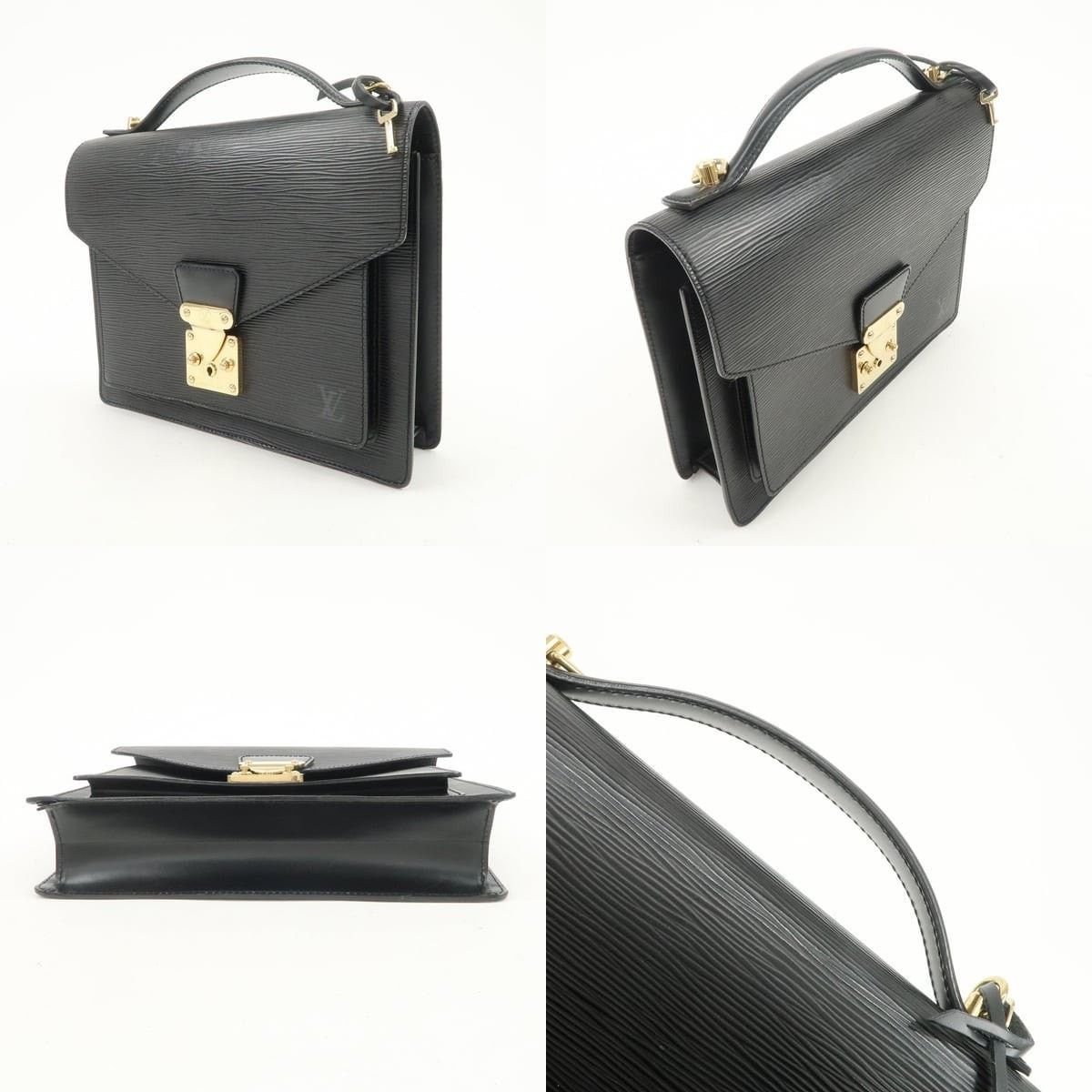 Louis Vuitton Louis Vuitton Epi Monceau Top Handle Bag Black Size ONE SIZE - 3 Thumbnail