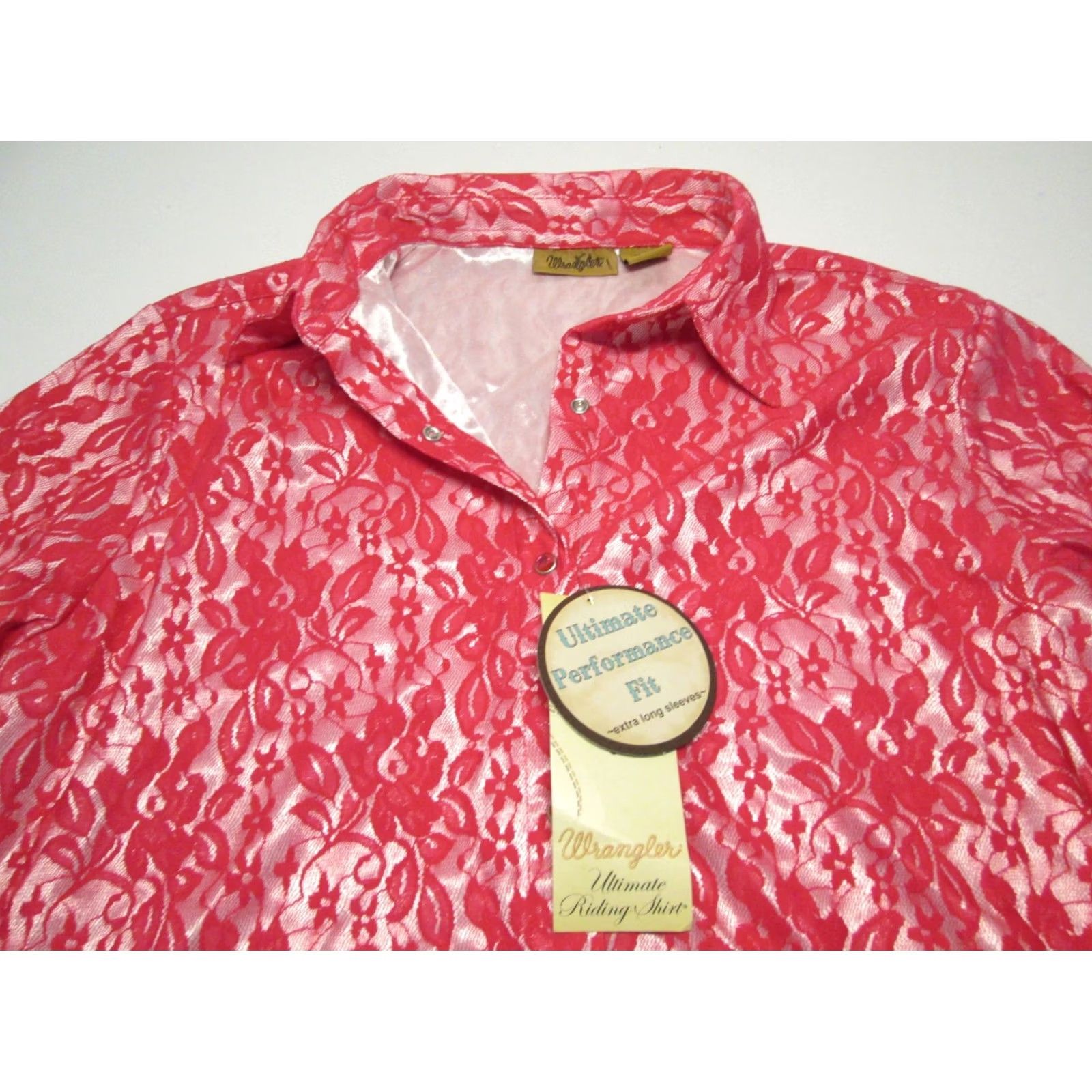 Wrangler NWT Wrangler Womens Pink Floral Button-Up Blouse Long Sleeve Collared Size M Size M / US 6-8 / IT 42-44 - 4 Thumbnail