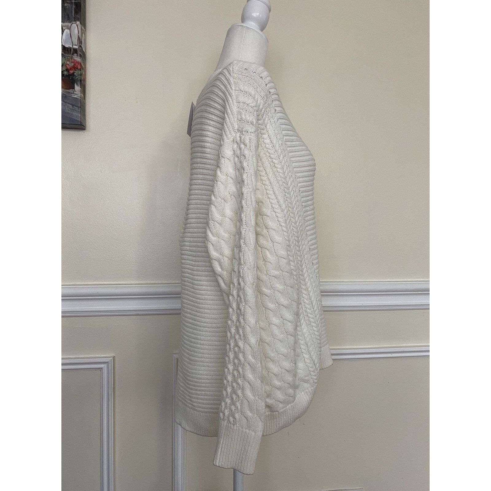 & Other Stories Caslon Cable Knit V-Neck Sweater Size S Small A003028 Size S / US 4 / IT 40 - 3 Thumbnail