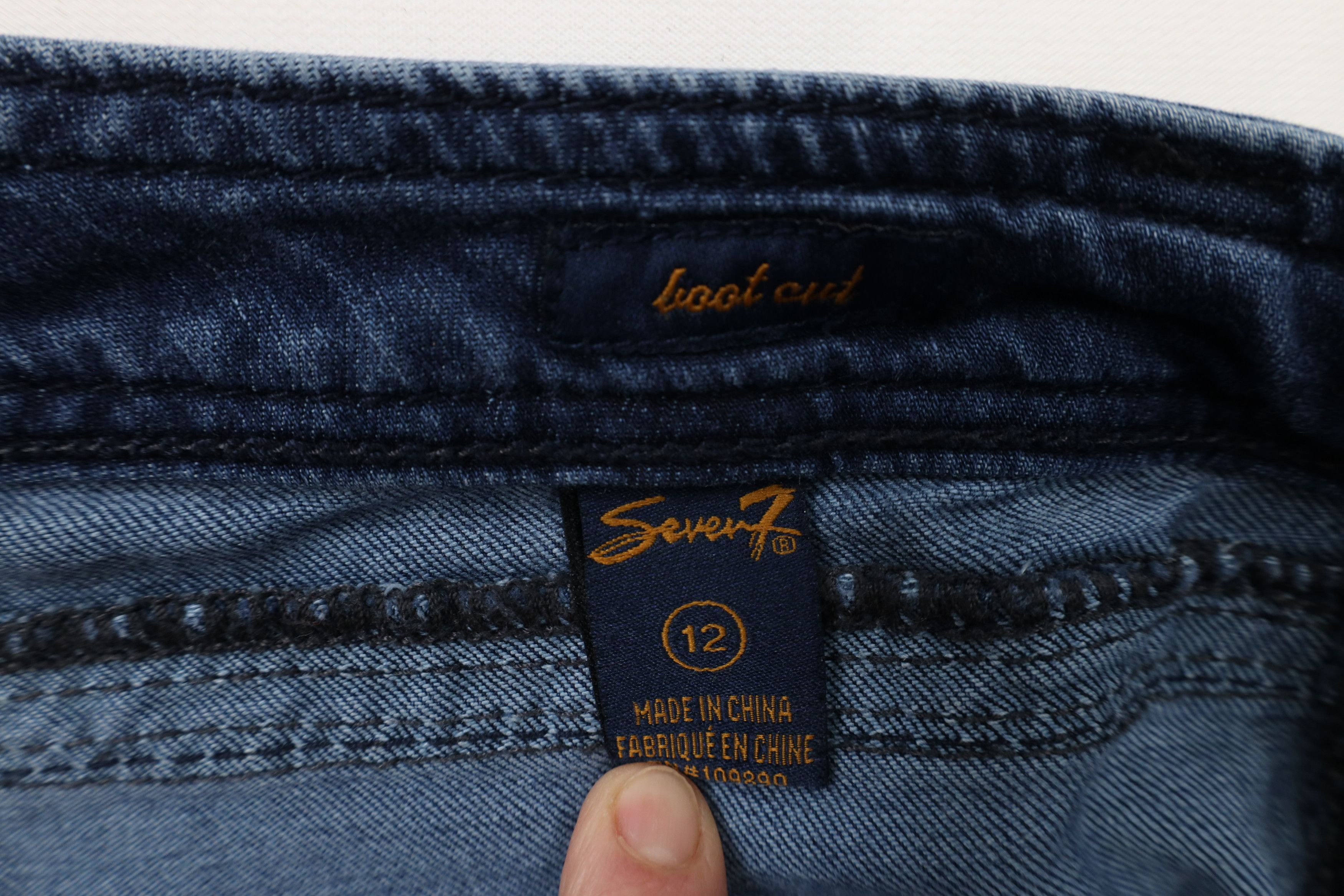 7 For All Mankind × Vintage Seven 7 For All Mankind Thick Stitch Flared Bootcut Jeans Size 34" / US 12 / IT 48 - 9 Thumbnail