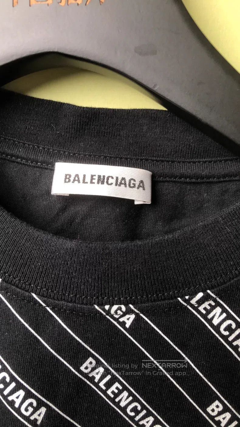 Balenciaga Balenciaga Black Full Print Bullet Hole Letter Short Sleev Size US L / EU 52-54 / 3 - 7 Thumbnail