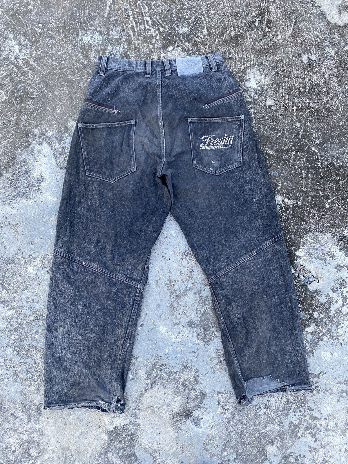 JNCO × Vintage Freaky Soul Manager Massive808 Y2K Baggy Thrashed Jeans Size US 32 / EU 48 - 2 Thumbnail