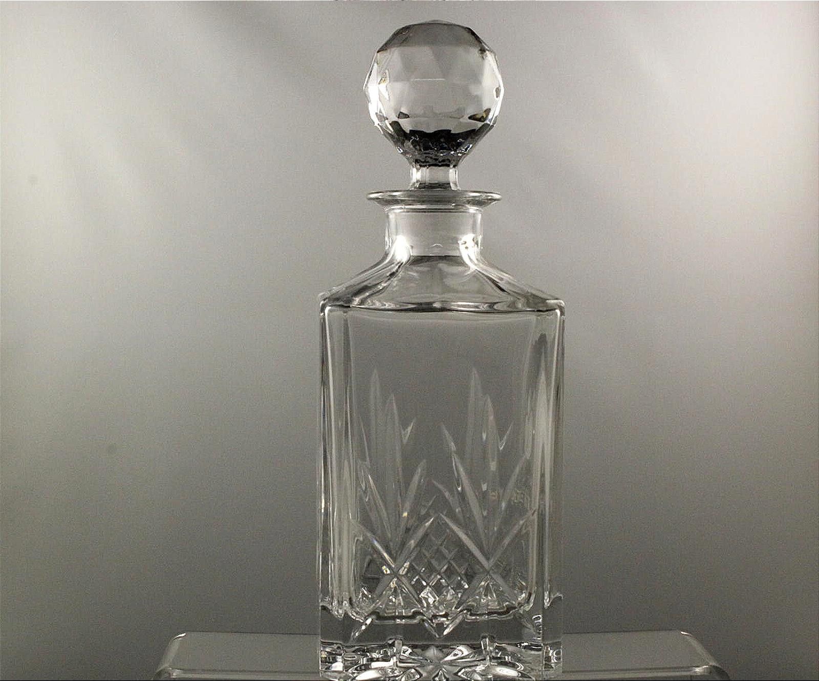 Other Royal Dalton Crystal Glass Decanter with Etched Thanks -10" Size ONE SIZE - 3 Thumbnail