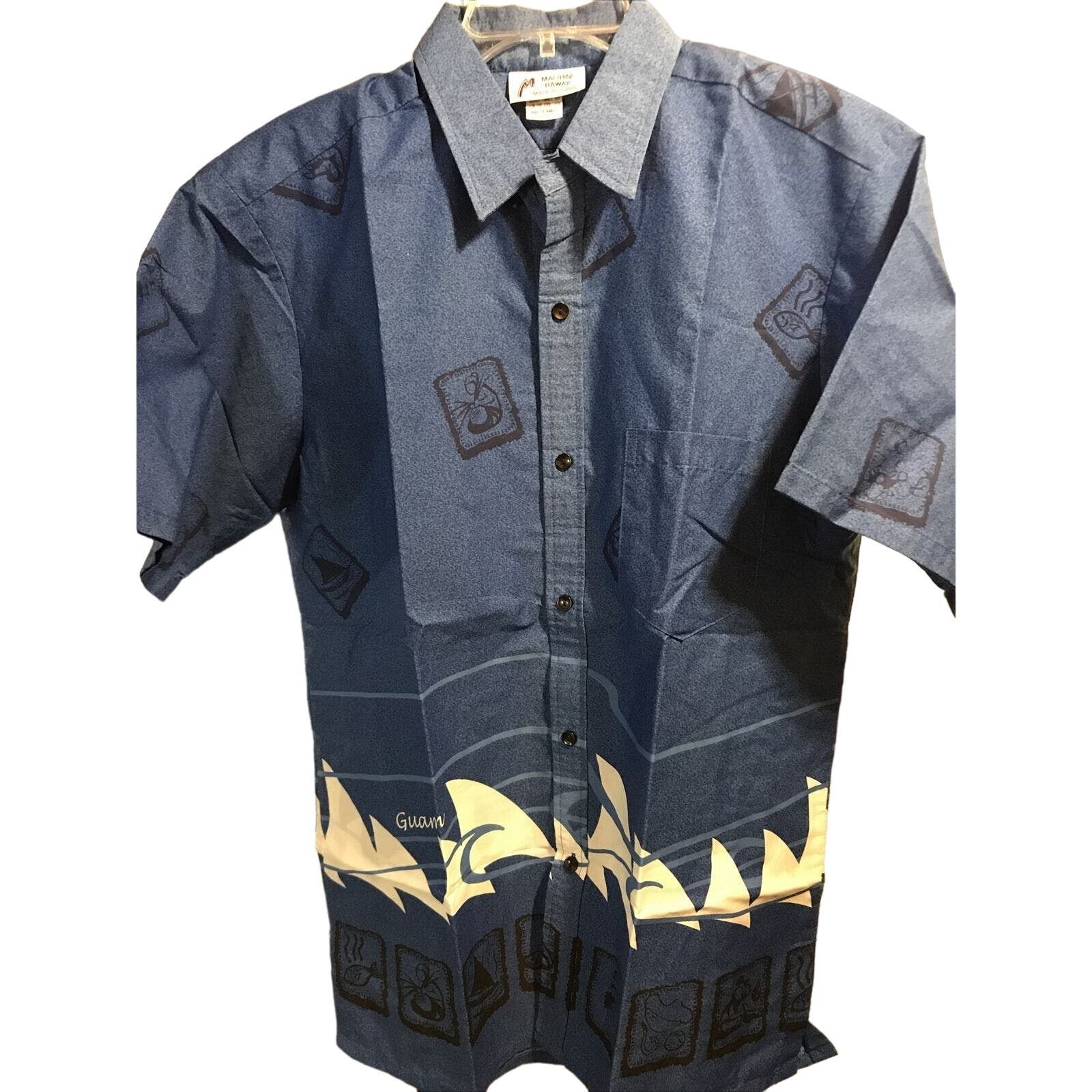 Other Malihini Hawaii Men’s L Blue SS Buitton Down Hawaiian Shirt Size US L / EU 52-54 / 3 - 1 Thumbnail