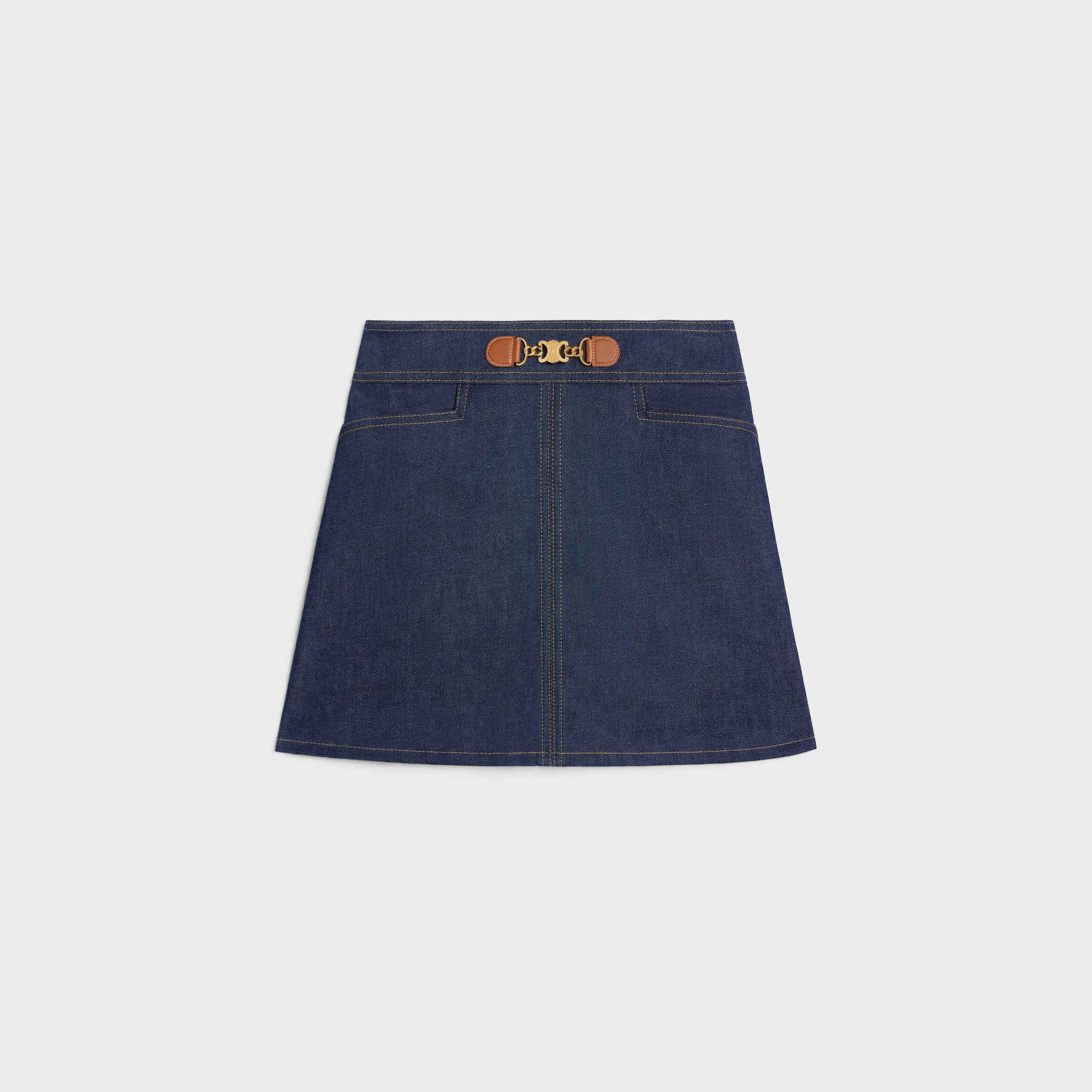 Celine MINI SKIRT IN RAW WASH DENIM Size 25" / US 0 / IT 36 - 1 Thumbnail