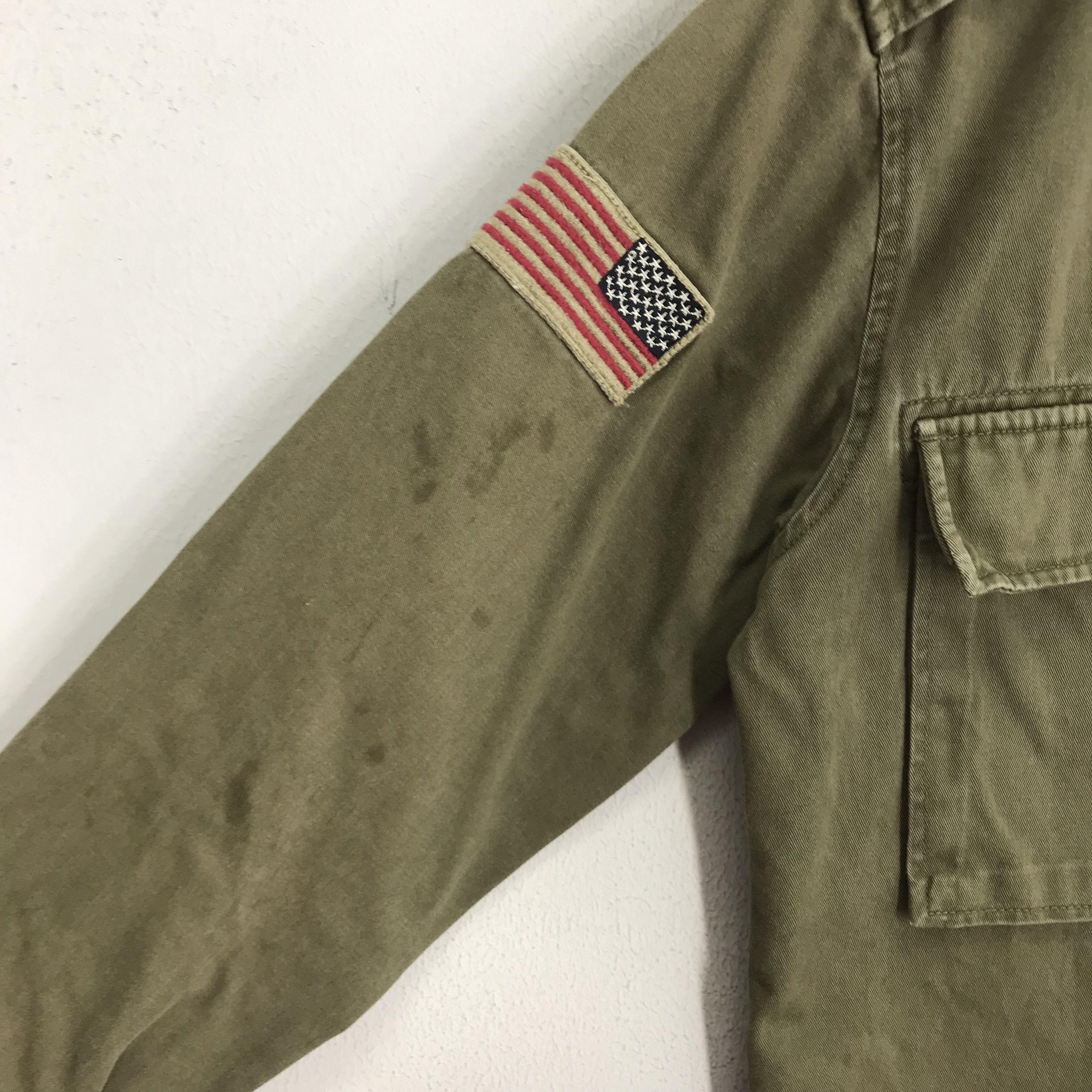 Avirex Vintage Avirex Olive Green Fatigues Back Printed Shirt Size US S / EU 44-46 / 1 - 7 Thumbnail