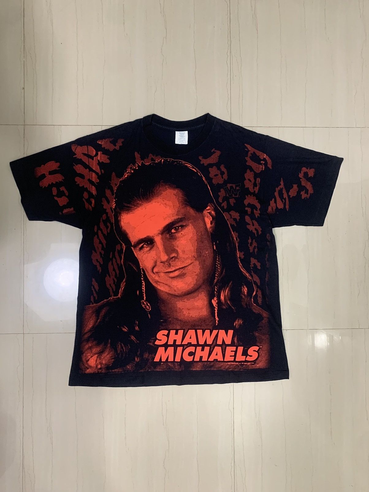 1998 WWF SHAWN MICHAELS FRONT & BACK AOP T-SHIRT