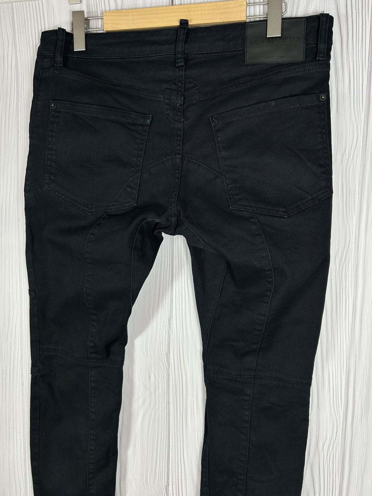 Dsquared2 DSQUARED2 Black Slim Jean Size 50 Biker Style Zip Details Size US 34 / EU 50 - 9 Thumbnail