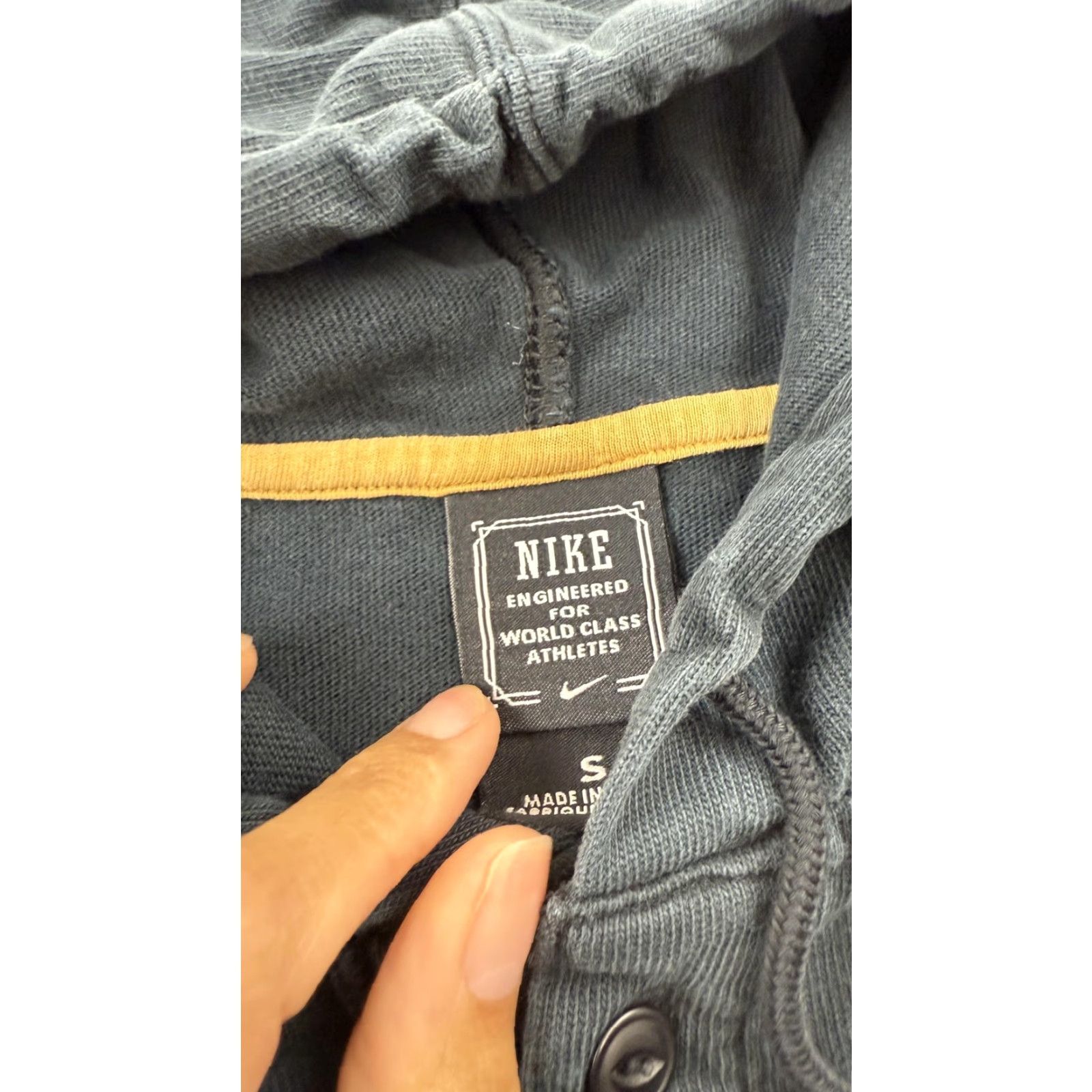 Nike Nike Hoodie Mens Small Blue Henley Striped Cotton Pullover Size US S / EU 44-46 / 1 - 5 Thumbnail