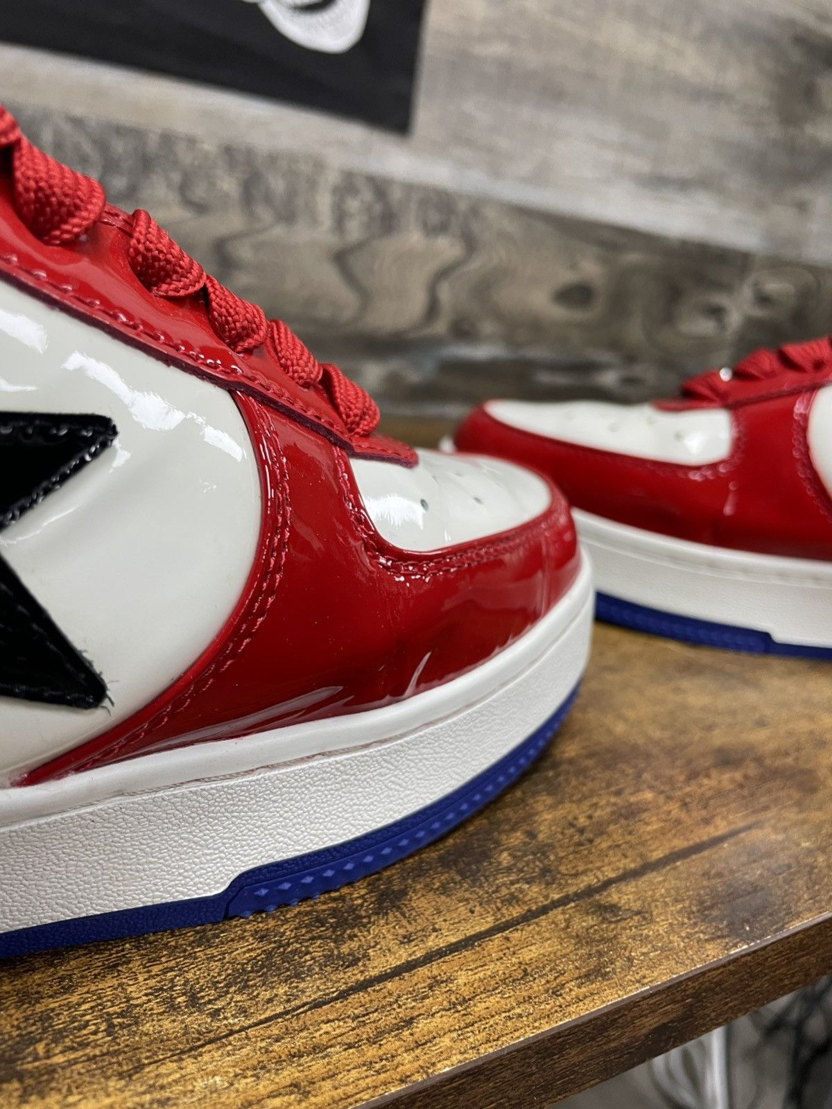 Bape 11-a bathing ape bapesta #1 red/white Size US 11 / EU 44 - 9 Thumbnail