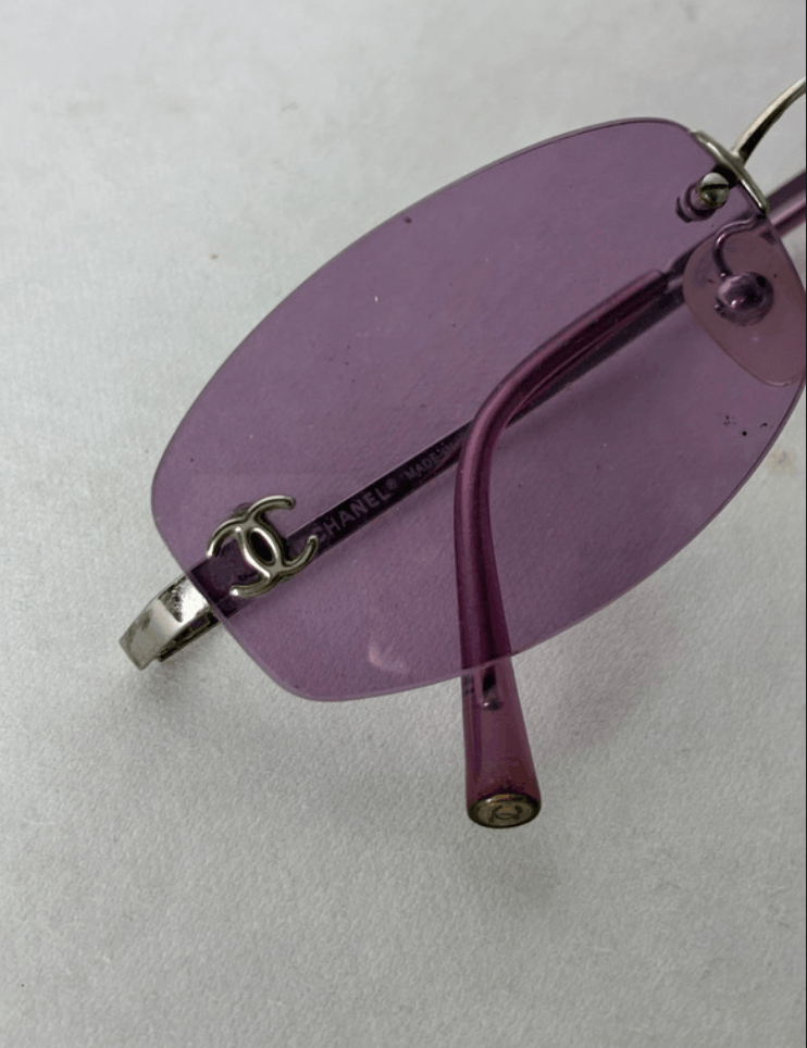 Chanel Chanel Sunglasses 4002 Rhinestone Logo 4017Rimless Vintage Size ONE SIZE - 3 Thumbnail