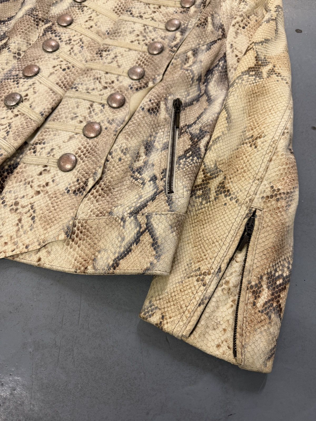 plein sud Plein Sud Python Leather Napoleon Military Style Jacket Size M / US 6-8 / IT 42-44 - 5 Thumbnail