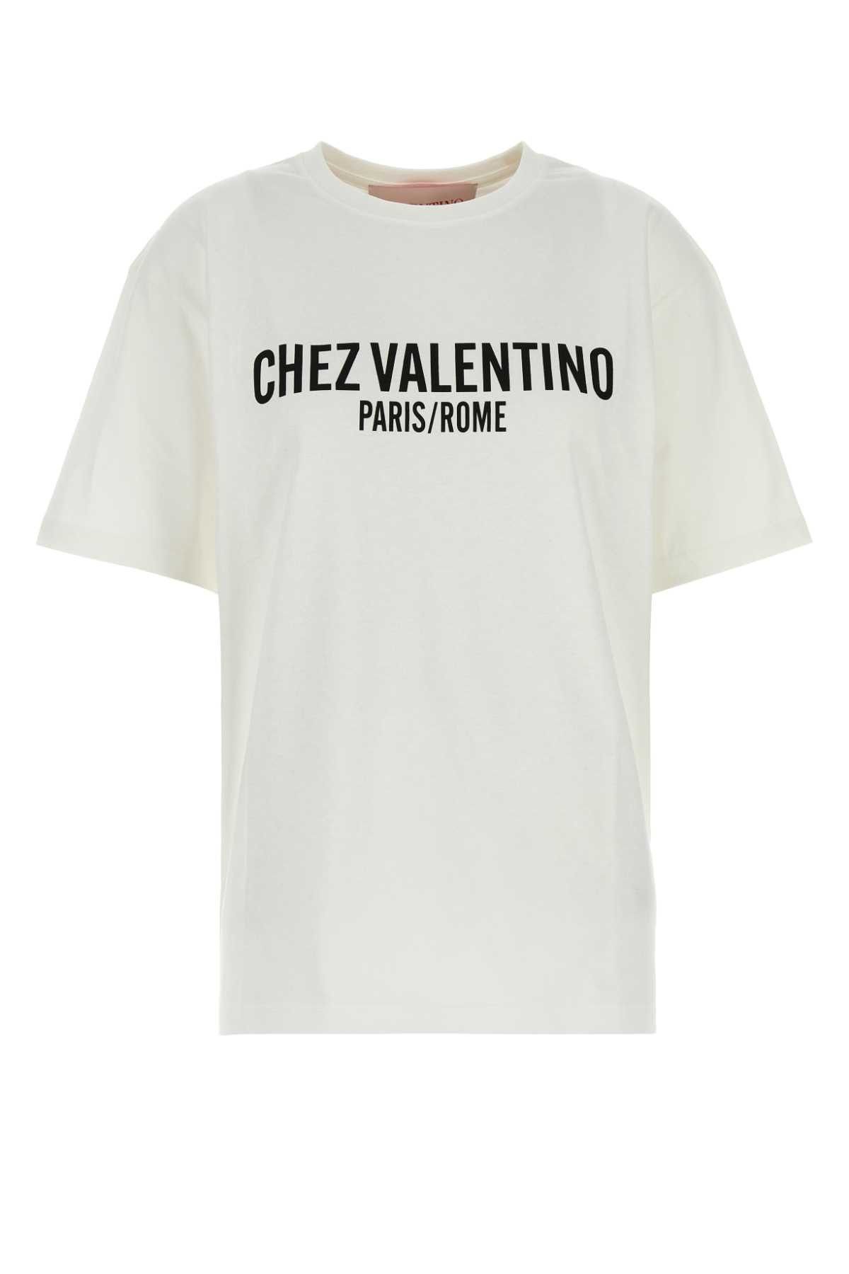 Valentino White Cotton T-Shirt Size M / US 6-8 / IT 42-44 - 1 Thumbnail