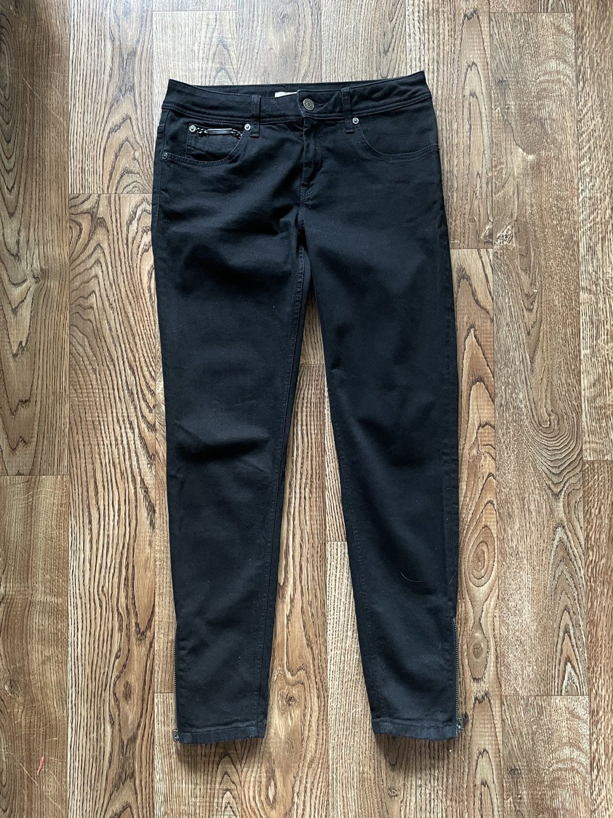 Burberry Burberry Brit Zipped Black Jeans Size 29" - 2 Thumbnail