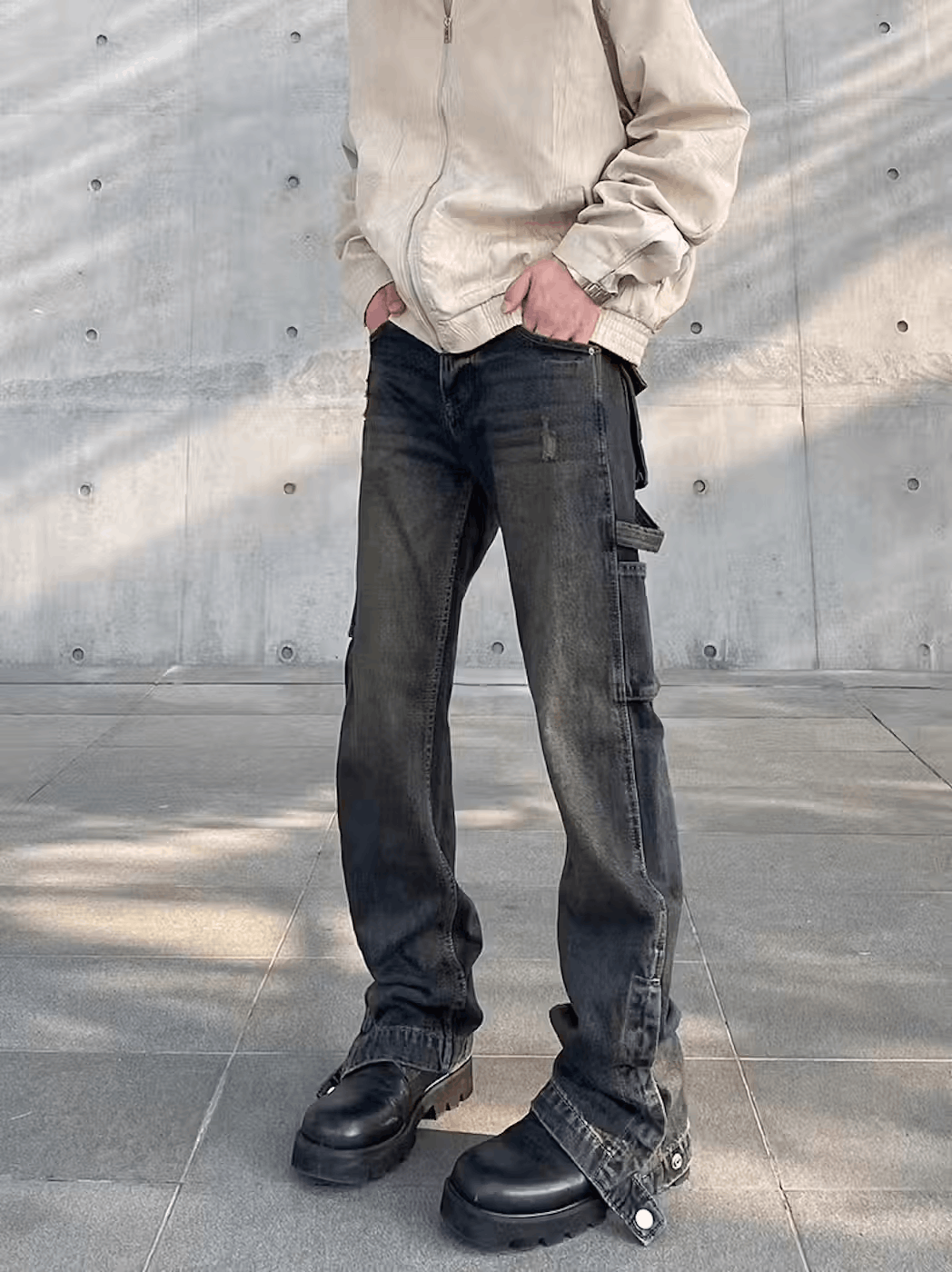 Japanese Brand × Jean Aged washed yellow clay straight leg jeans Size US 34 / EU 50 - 2 Thumbnail