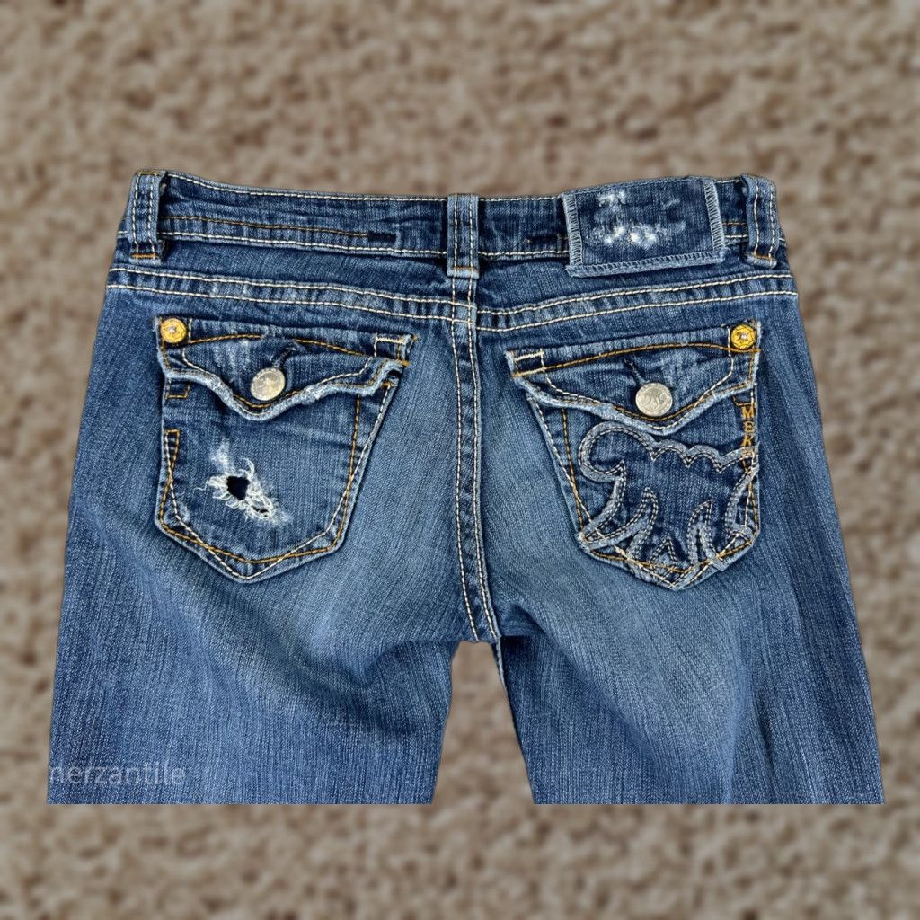 MEK DNM Denim Jeans Womens 26 Blue Capri Stretch Knit Distressed Regular Rise 5-Pocket CN