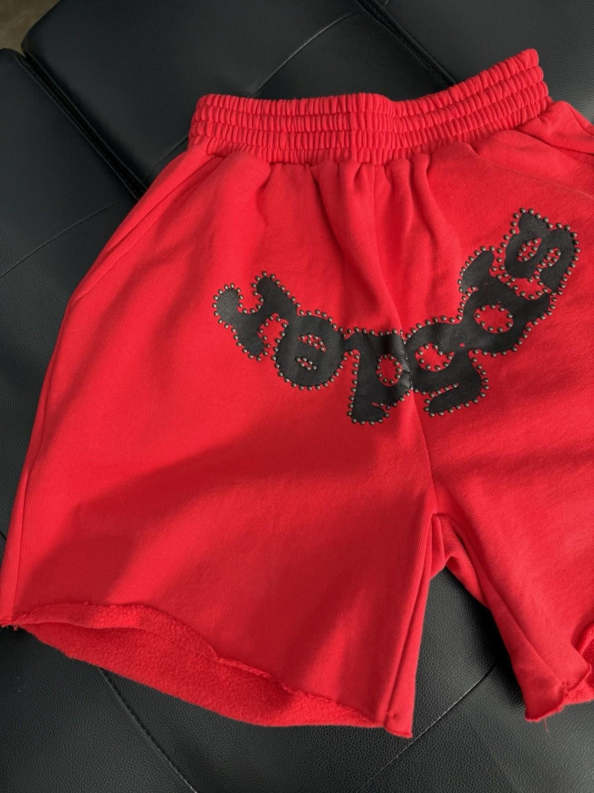 Sp5der Sp5der OG Web V2 Phantom Sweatshort “Red” New Studded (XS) Size US 28 / EU 44 - 4 Thumbnail