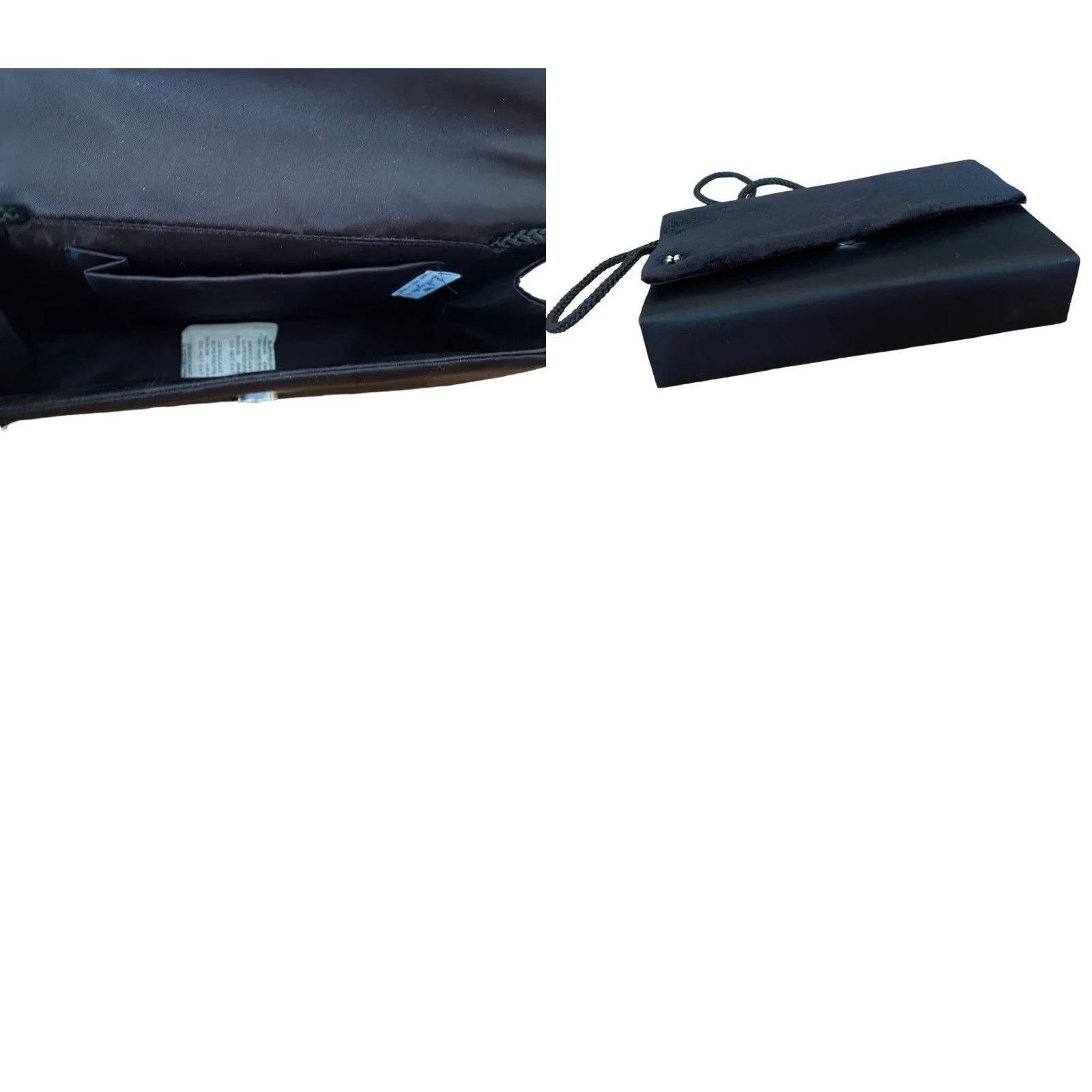 Vintage VINTAGE La Regale Satin Velvet Black Evening Bag Clutch Shoulder Bag Womens Size ONE SIZE - 8 Thumbnail