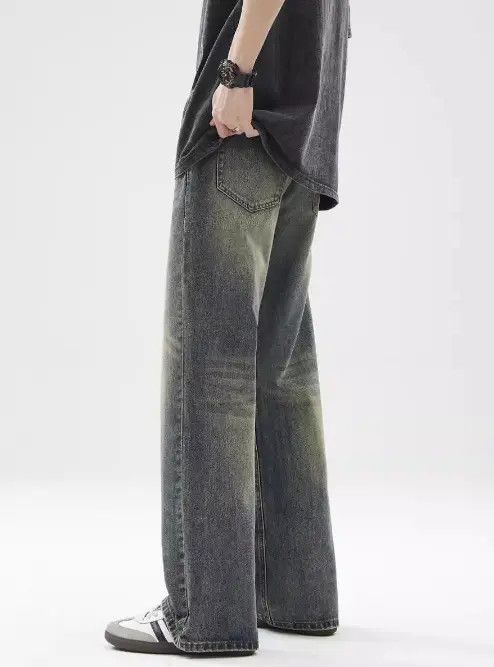 Jean Retro loose oversize washed distressed wide-leg baggy jeans Size US 32 / EU 48 - 4 Thumbnail