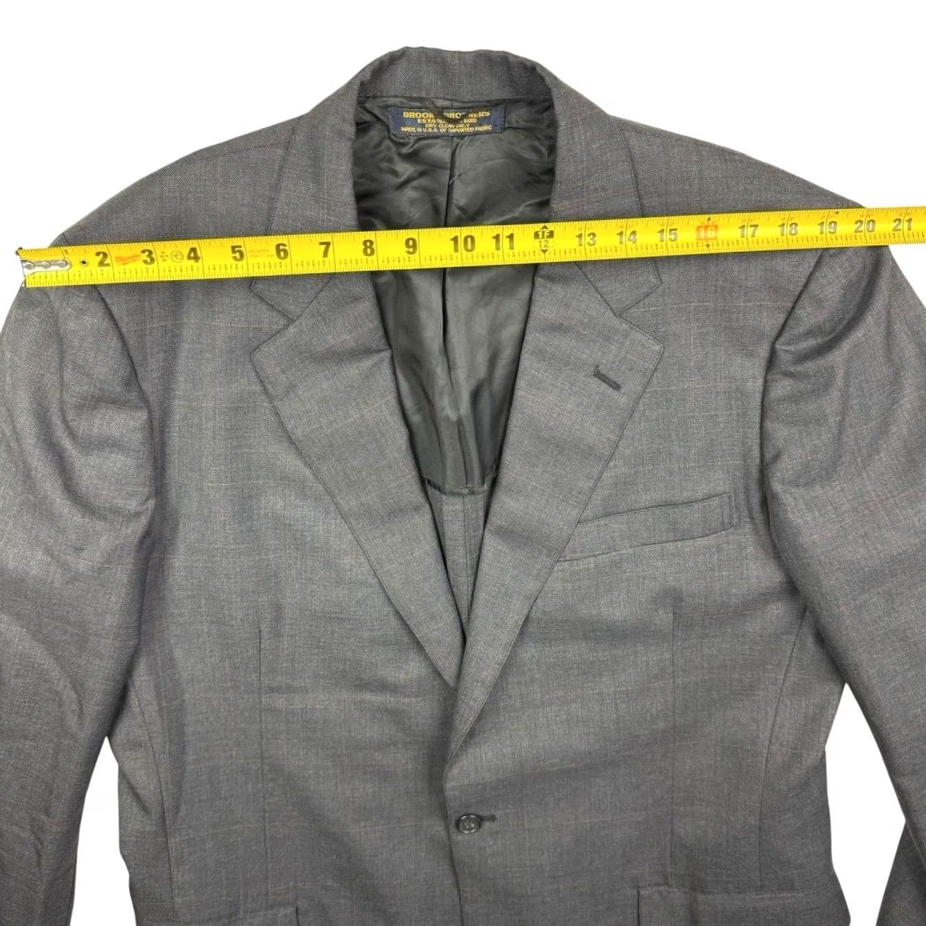 Brooks Brothers VINTAGE Brooks Brothers Suit Men's Gray Windowpane 100% Wool 2-Button 45XL Size 48R - 7 Thumbnail