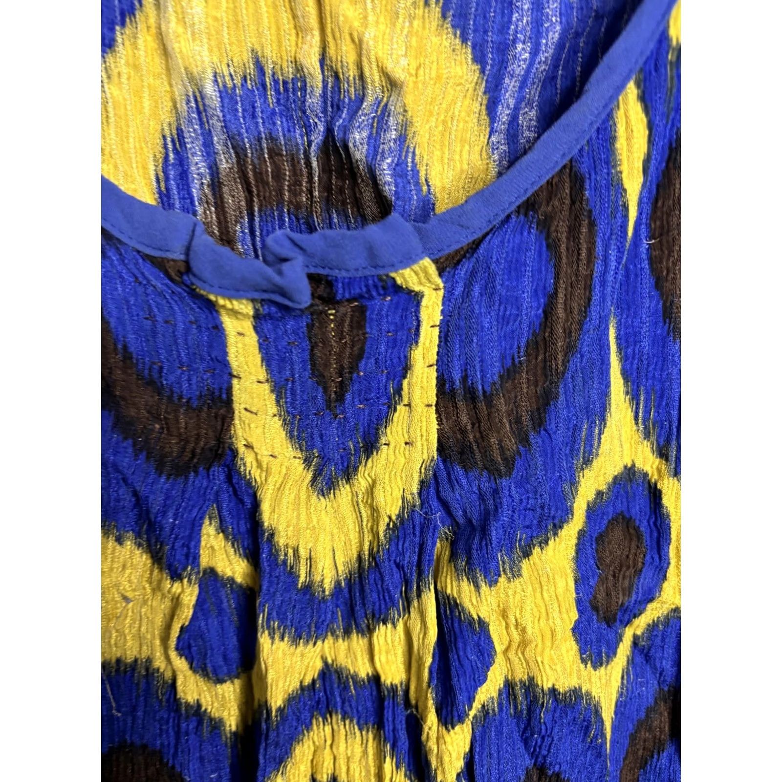 Tory Burch Tory Burch Tank Top Womens 4 Ikat Print Silk Sleeveless Boho Blouse Shirt Size S / US 4 / IT 40 - 3 Thumbnail