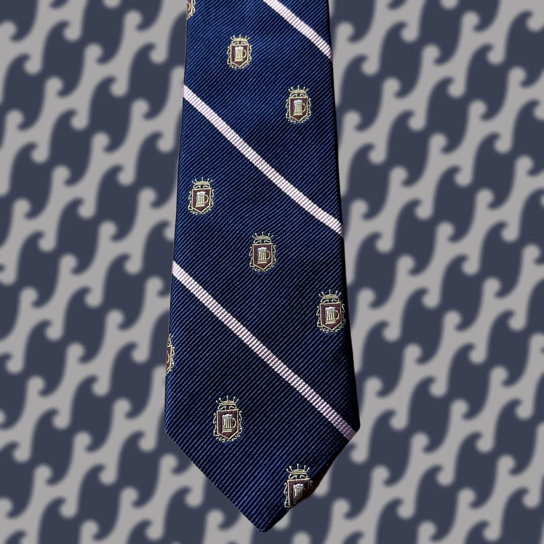 American Eagle Outfitters American Eagle Outfitters Men's Silk Tie Old School Navy/Pink Designer Classic Size ONE SIZE - 1 Thumbnail