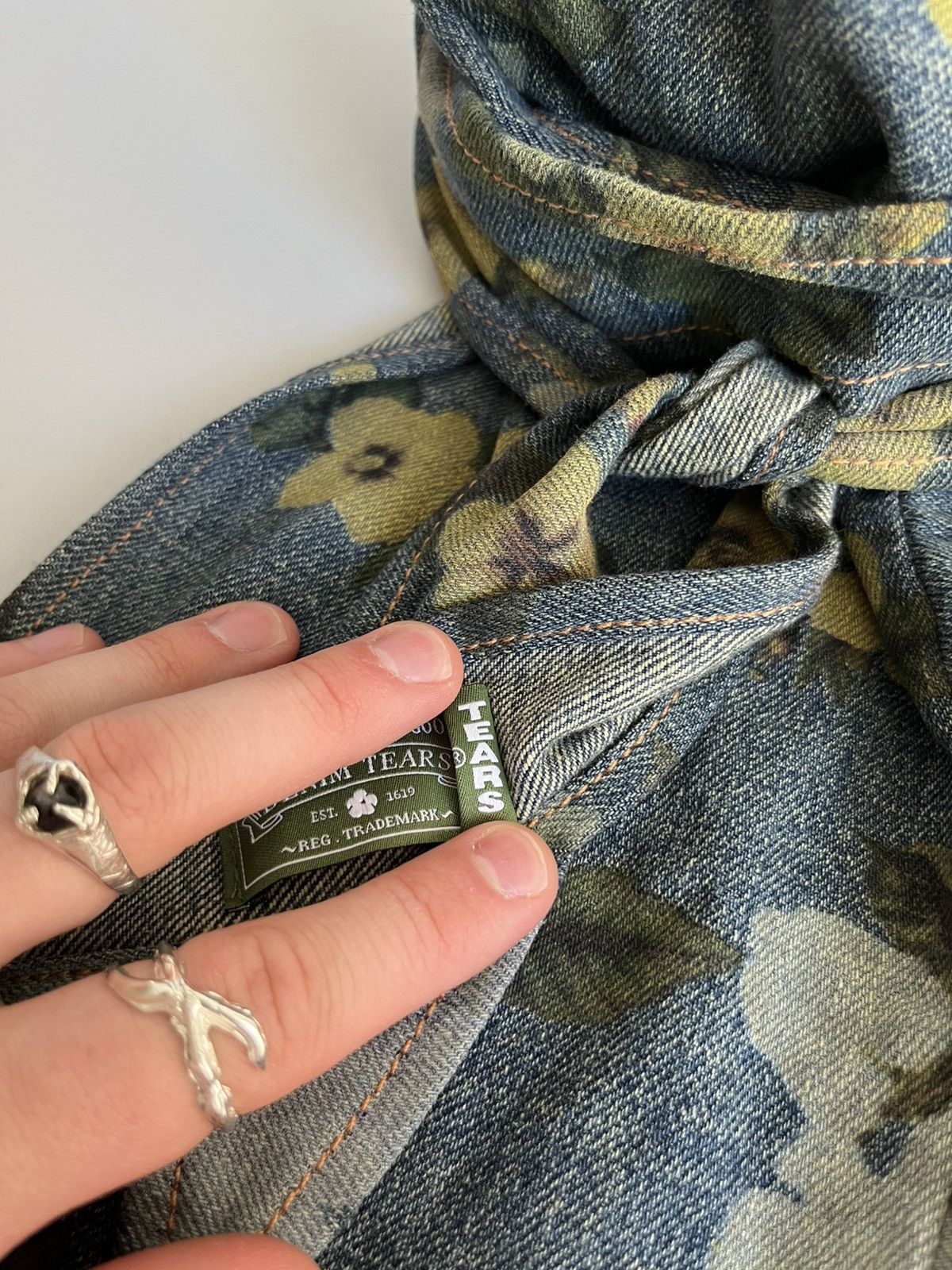 DENIM TEARS × Levi's Denim Tears x Levi’s SS25 floral cotton linen denim durag Size ONE SIZE - 7 Thumbnail