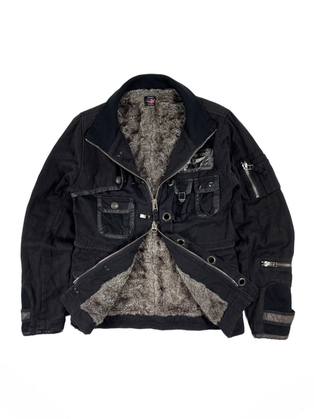 ジャケット・アウター gimmick fur leather jacket lgb if kmrii gimmick fur leather jacket lgb if kmrii