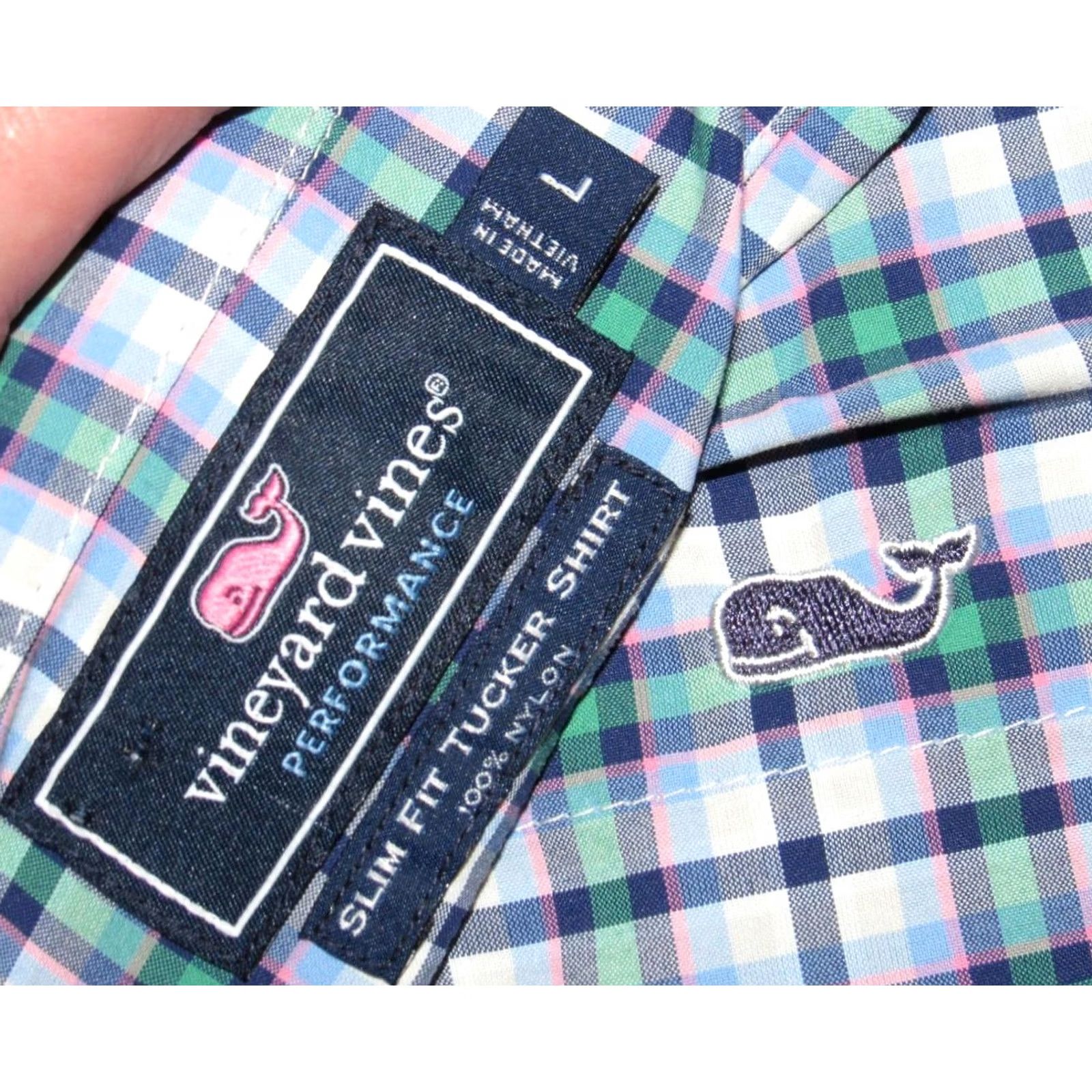 Vineyard Vines VINEYARD VINES Performance Blue Pink Plaid Long Sleeve Button Down Shirt Slim L Men XS Size US L / EU 52-54 / 3 - 3 Thumbnail