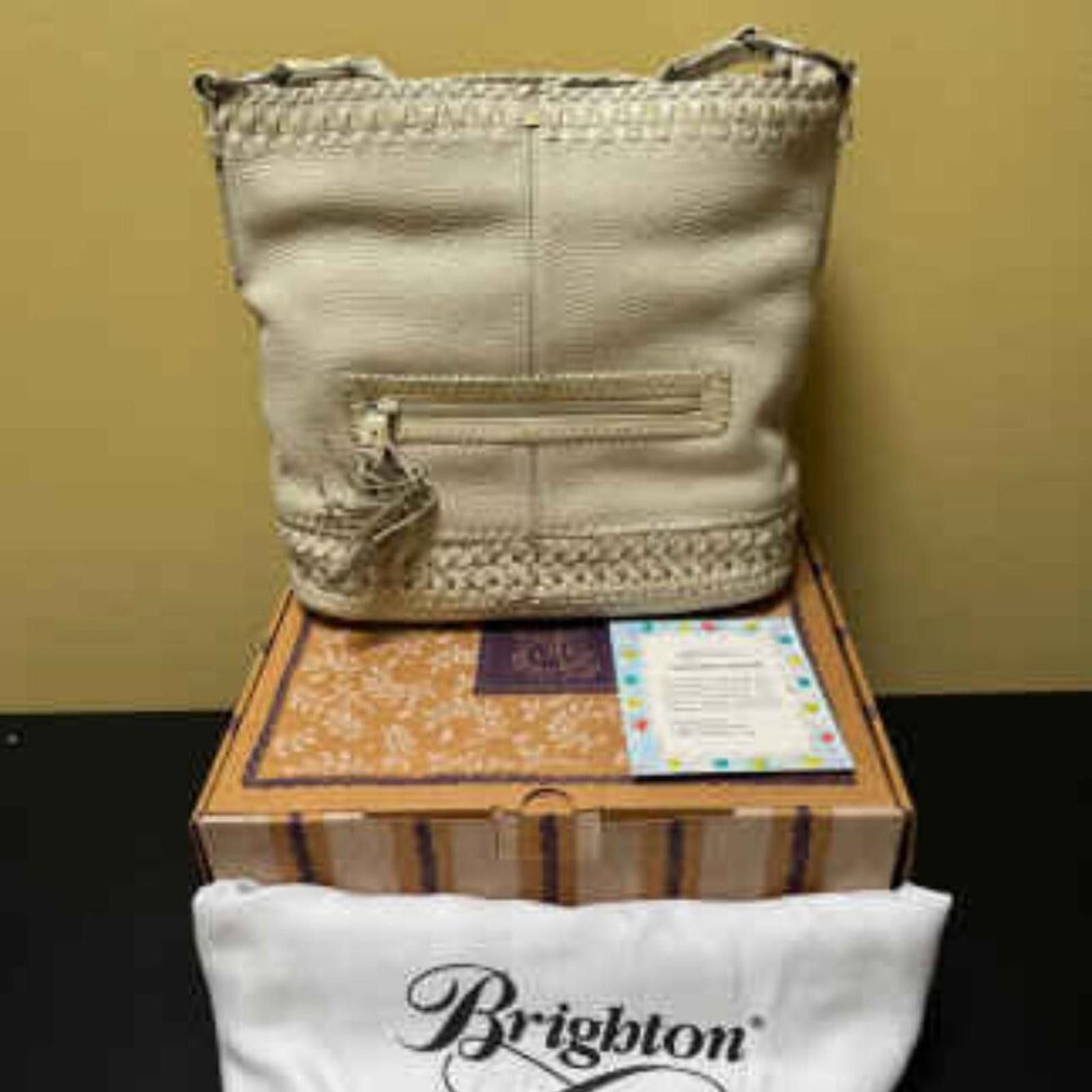 Brighton Brighton Pebbled Leather Hobo Bag Woven Trim Dust Bag & Box Size ONE SIZE - 2 Thumbnail