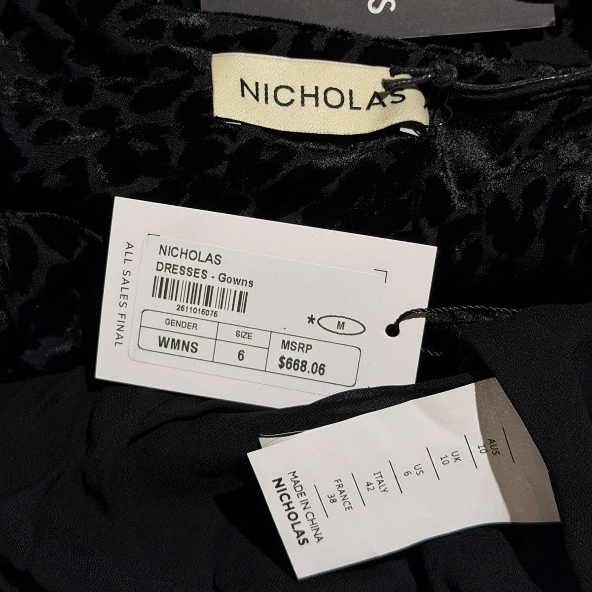 NICHOLAS Velvet leopard slit gown Size M / US 6-8 / IT 42-44 - 5 Thumbnail