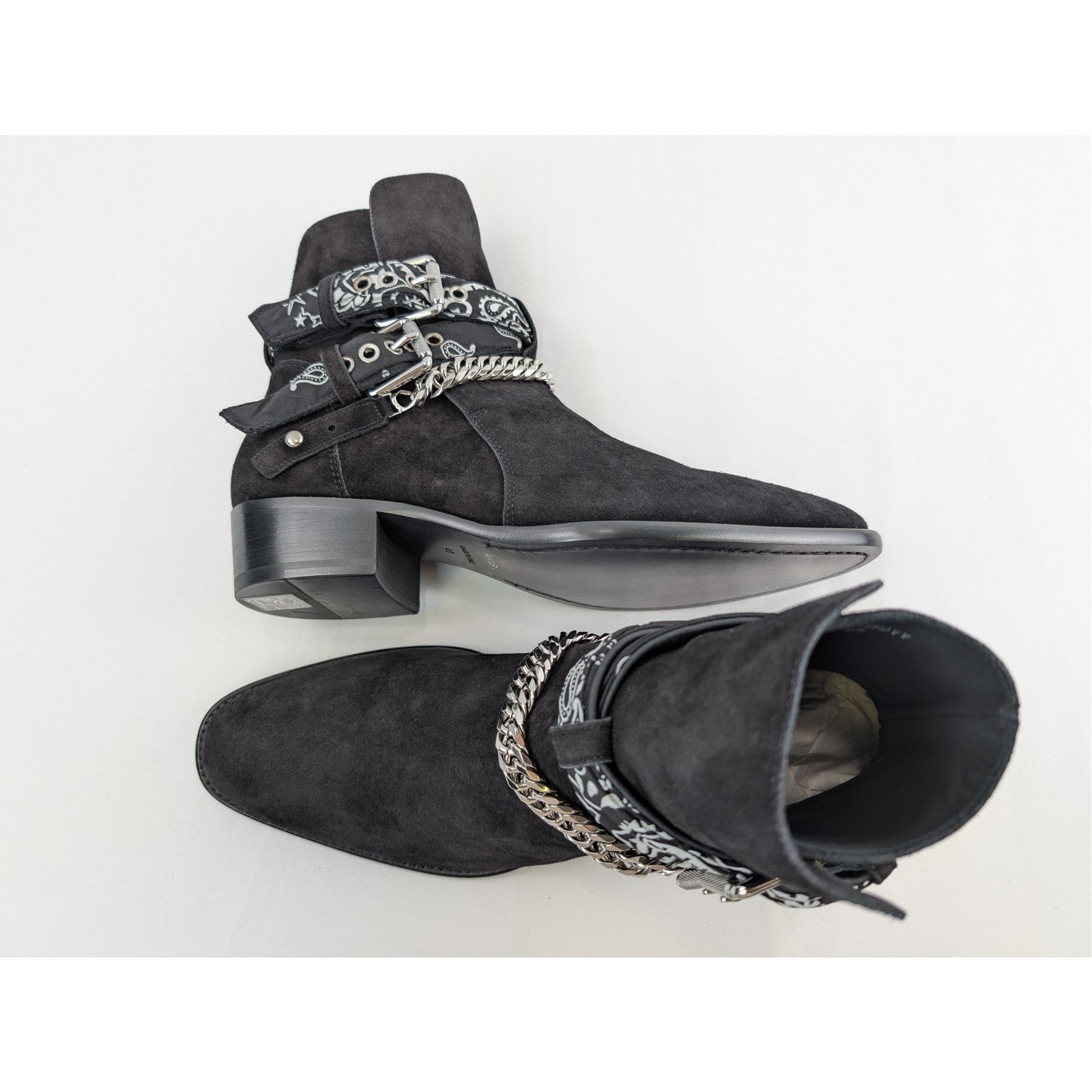 Amiri Amiri suede Bandana Chain Boots | Grailed