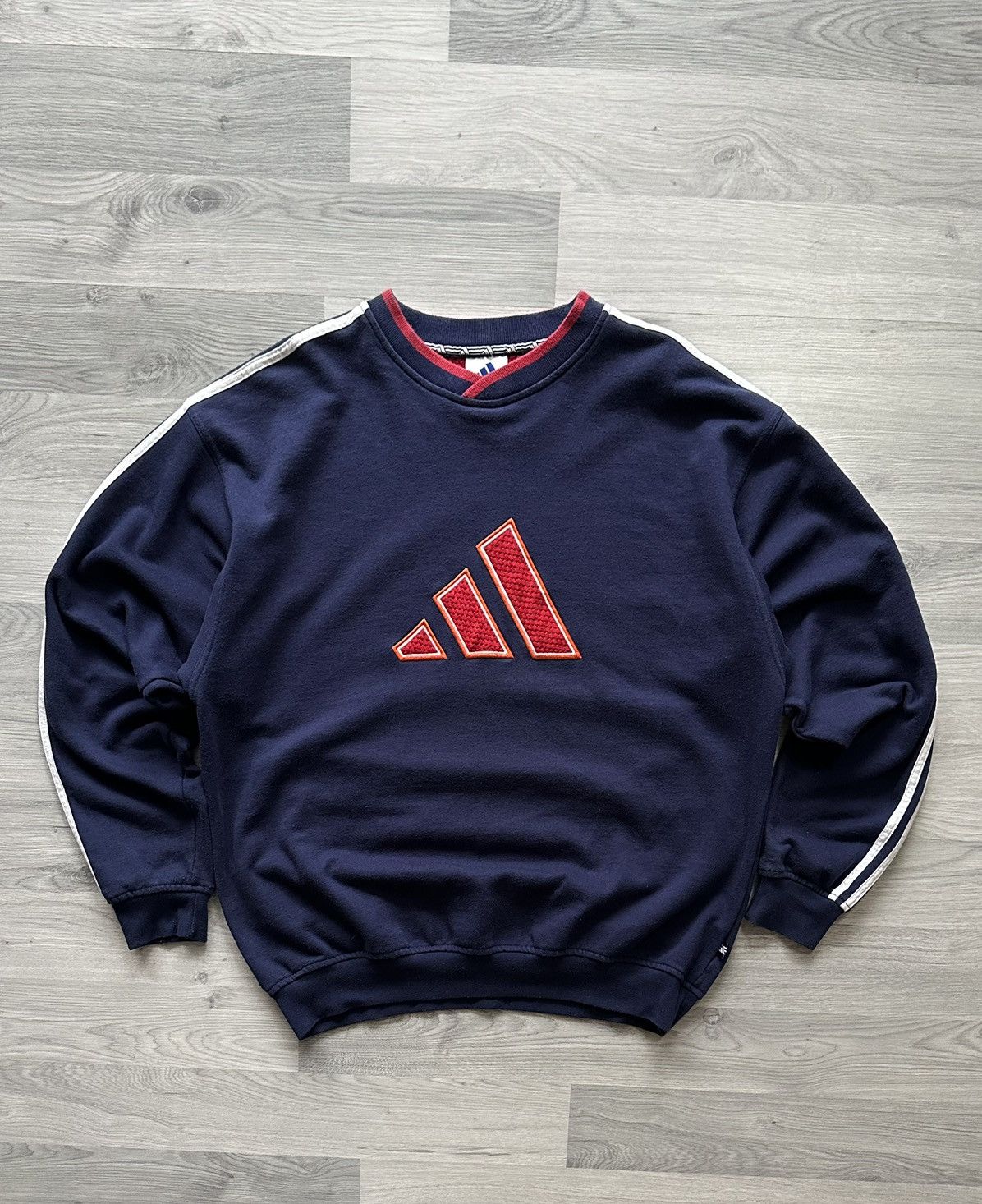 Adidas Vintage oversize sweatshirt Adidas 90s big logo Size US L / EU 52-54 / 3 - 1 Thumbnail