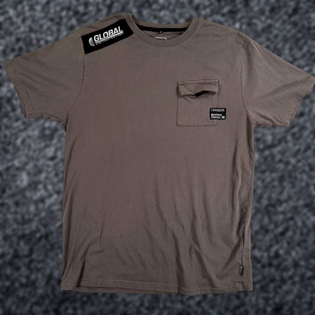 Southpole VINTAGE Southpole Shirt Mens XL Brown Global Expedition Pocket Tagless Tee Logo Crewneck Size US XL / EU 56 / 4 - 1 Thumbnail