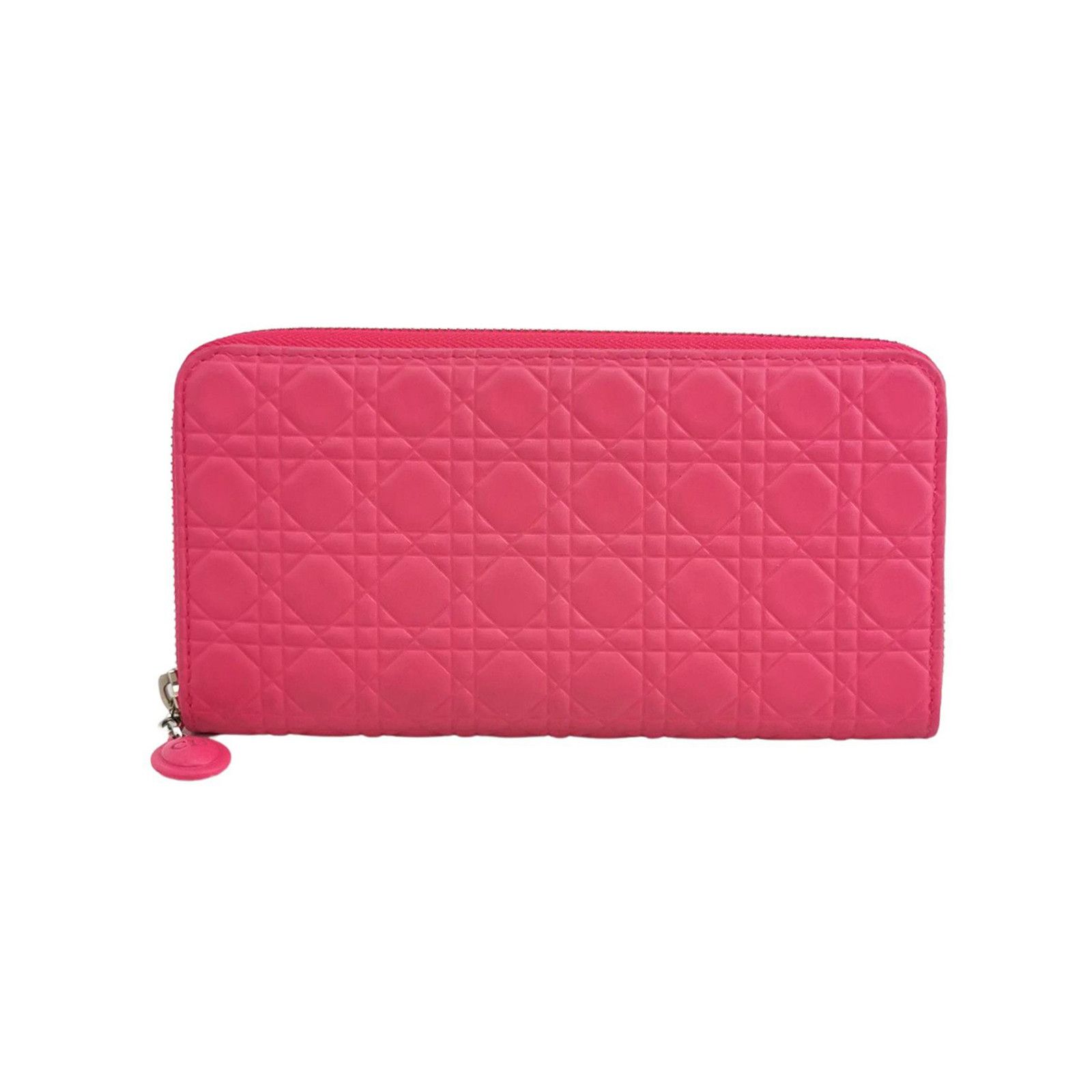 Dior Dior My Dior Hibiscus L Zip Wallet Trifold Leather Light Pink