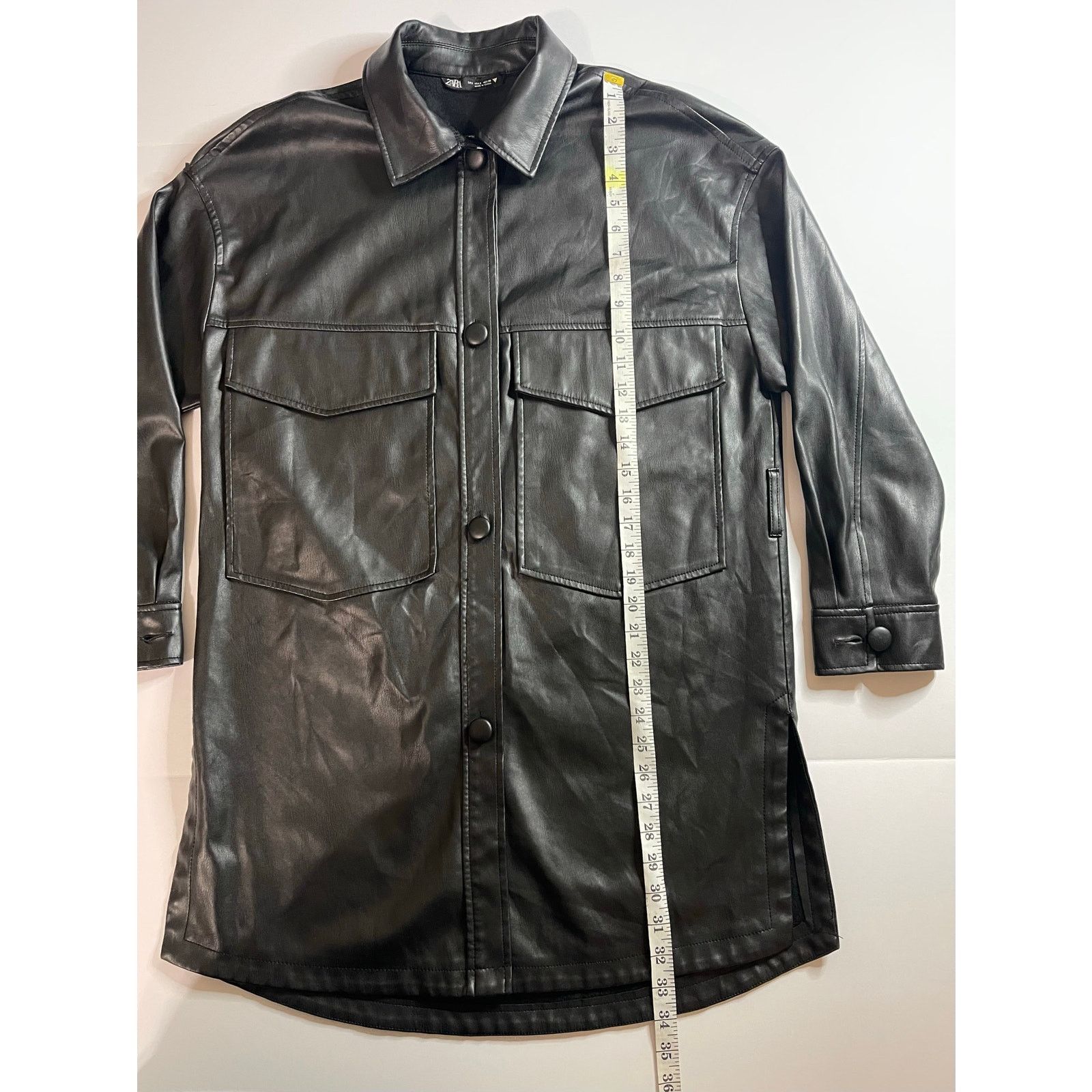 Zara ZARA Black Leather Jacket S Size S / US 4 / IT 40 - 10 Thumbnail