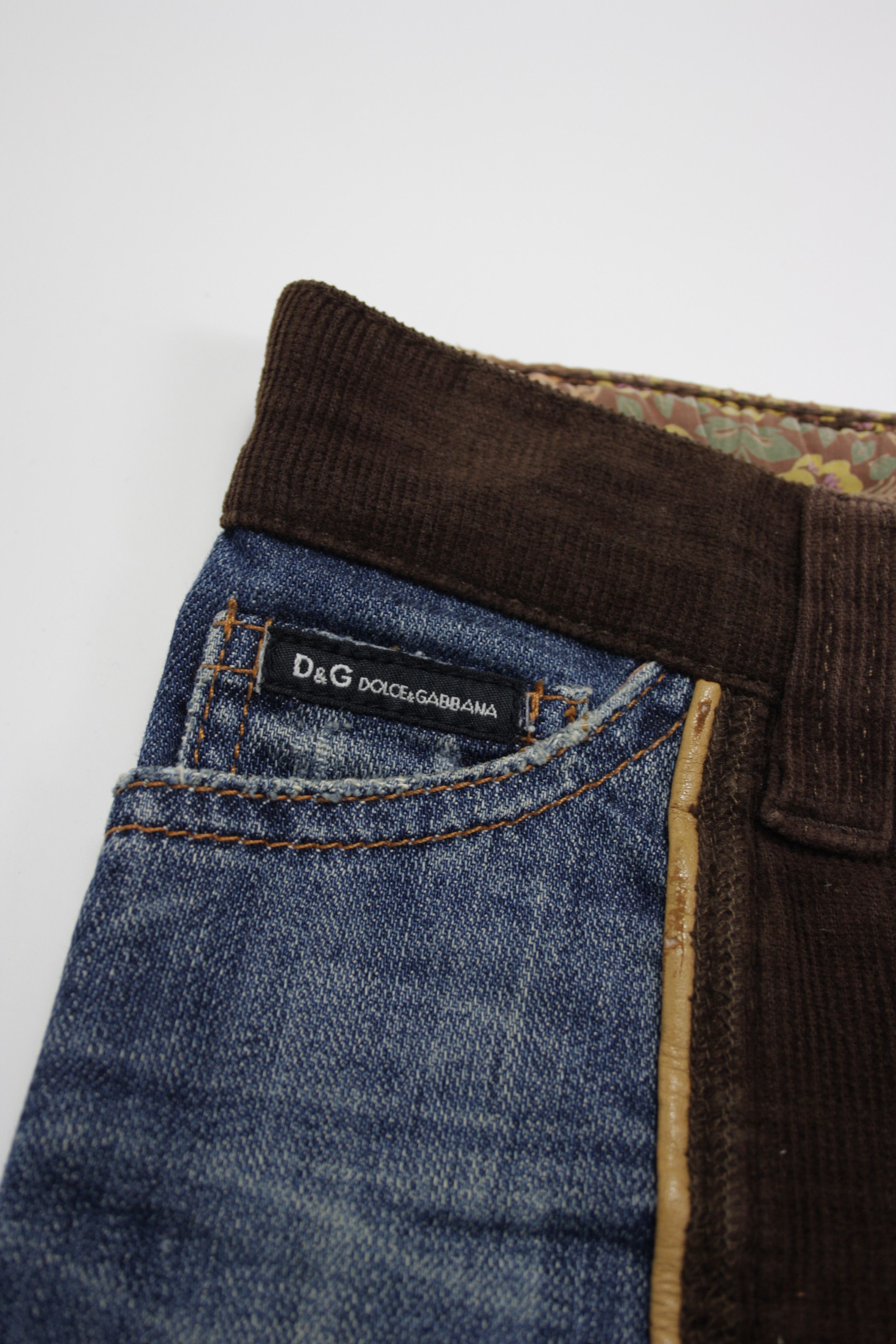 Dolce & Gabbana × Vintage Dolce & Gabbana Y2K Denim Corduroy Shorts Size 28" / US 6 / IT 42 - 2 Thumbnail