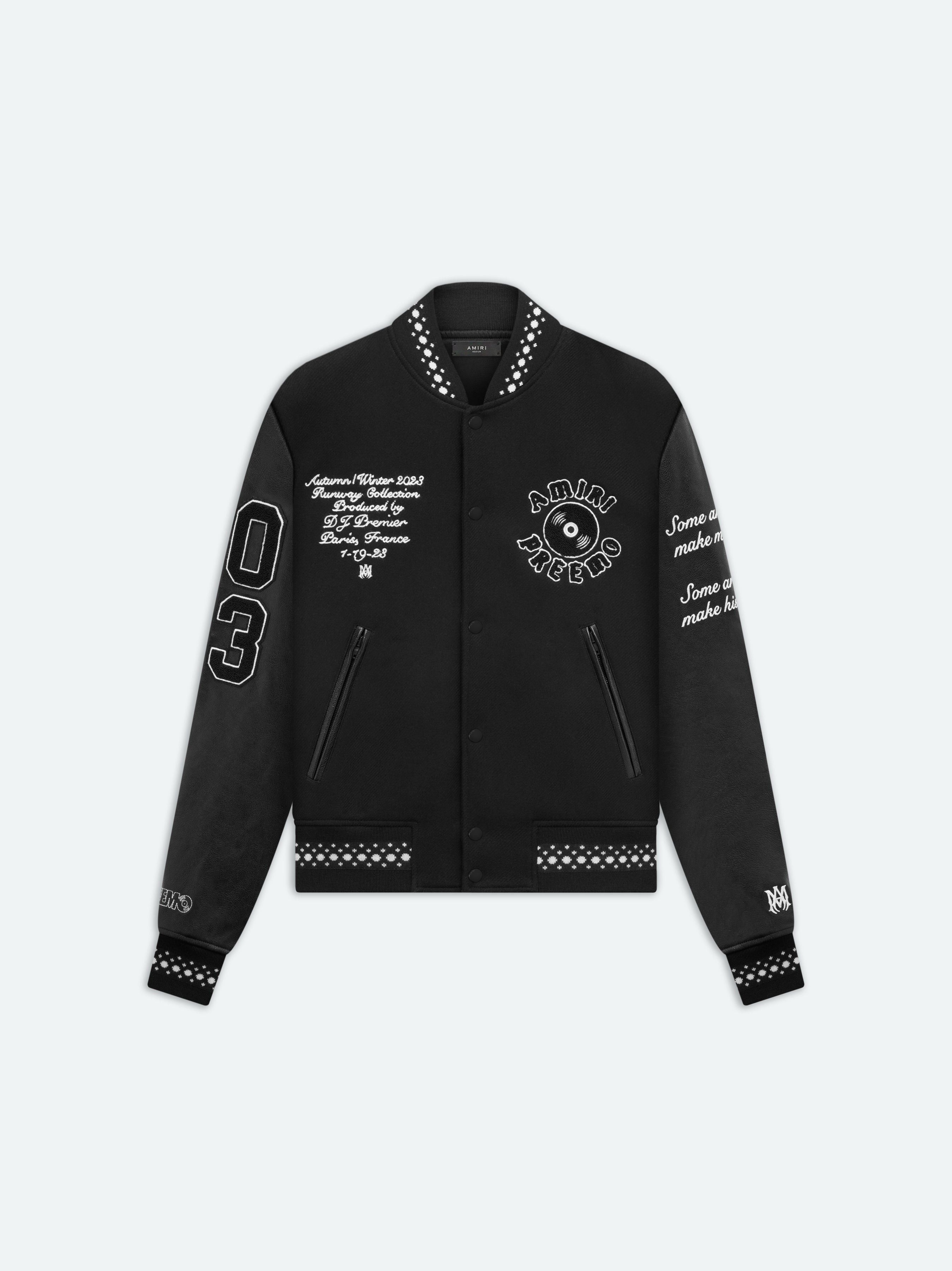 Amiri o1w1db10125 Dj Premier Varsity Bomber Jacket in Black Size US L / EU 52-54 / 3 - 1 Thumbnail