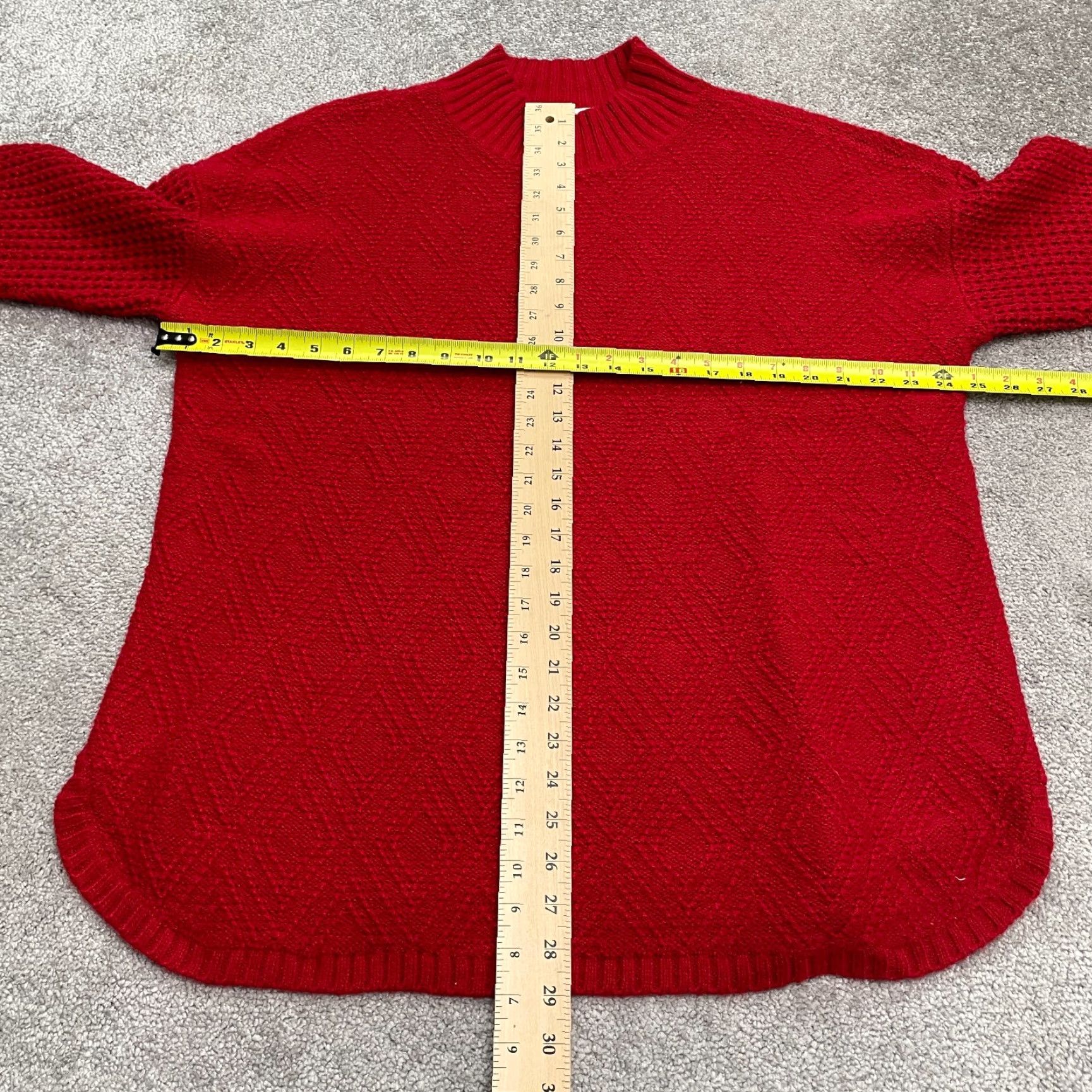 Coldwater Creek Coldwater Creek Sweater Adult PXL Red Mock Neck Knit Solid Breathable Stretch Womens Size XL / US 12-14 / IT 48-50 - 7 Thumbnail