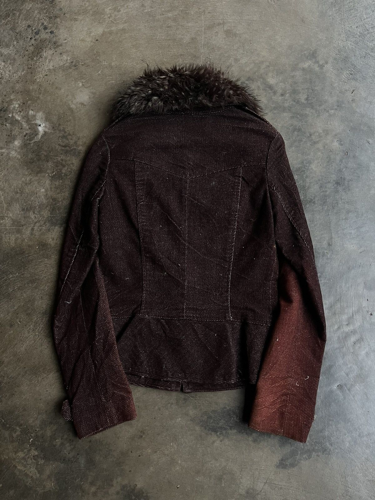 14th Addiction 2000s JAPANESE AMANG FUR JACKET CORDUROY BONDAGE GOTHIC VKEI Size US S / EU 44-46 / 1 - 11 Thumbnail