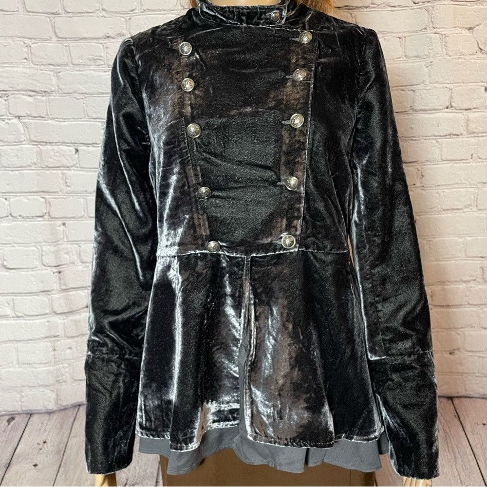Free People NWT New $228 Free People Velvet Faye Ebony Jacket Size XS Size XS / US 0-2 / IT 36-38 - 4 Thumbnail