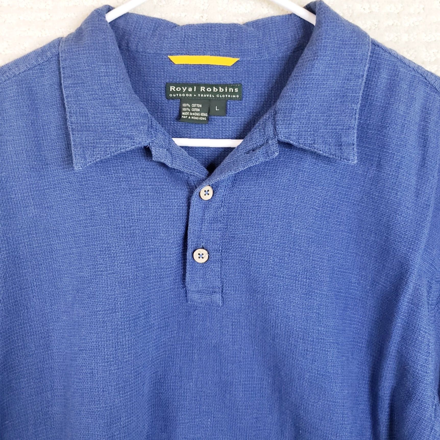 Royal Robbins Royal Robbins Men's Shirt Button-Up Short Sleeve Casual Linen Feel Blue L Relaxed Fit Size US L / EU 52-54 / 3 - 3 Thumbnail