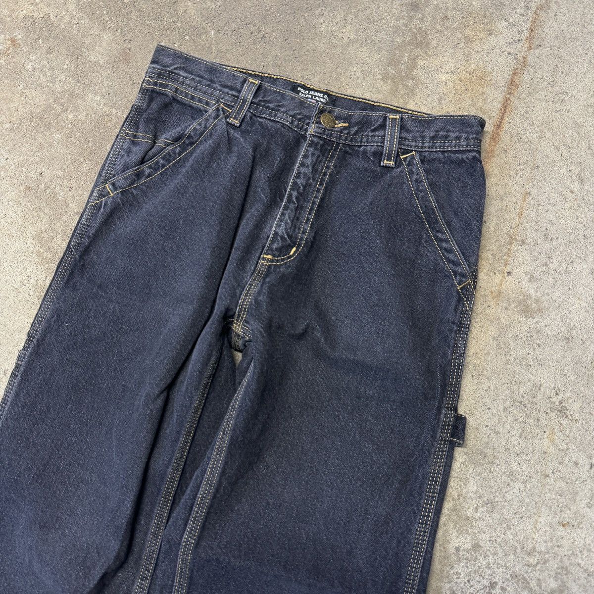 Polo Ralph Lauren Vintage Polo Ralph Lauren Faded Black Carpenter Work Jeans Size US 27 - 3 Thumbnail
