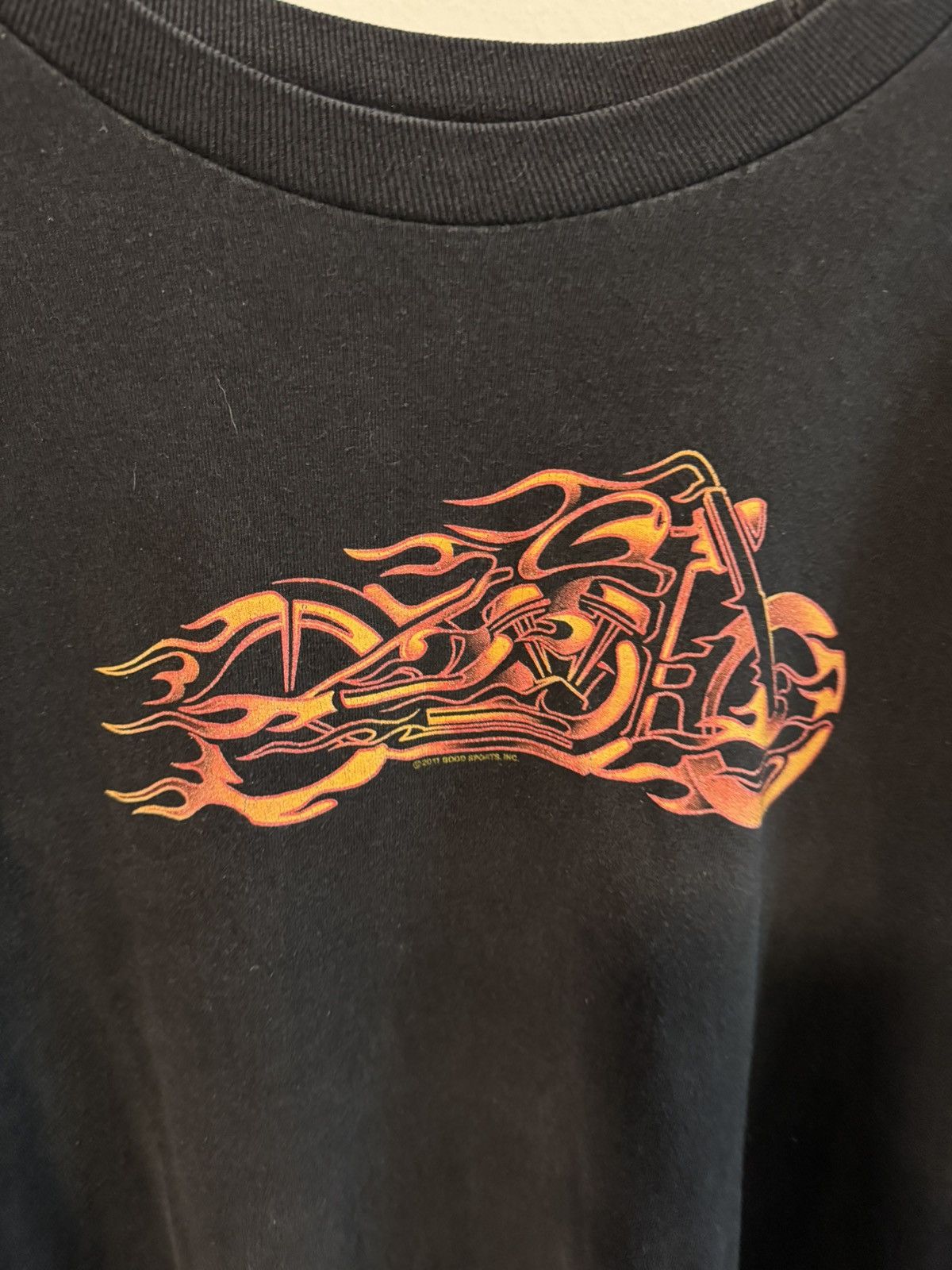 Vintage Vintage Hot Leathers Black Long Sleeve “Flame Bike” Size US L / EU 52-54 / 3 - 4 Thumbnail