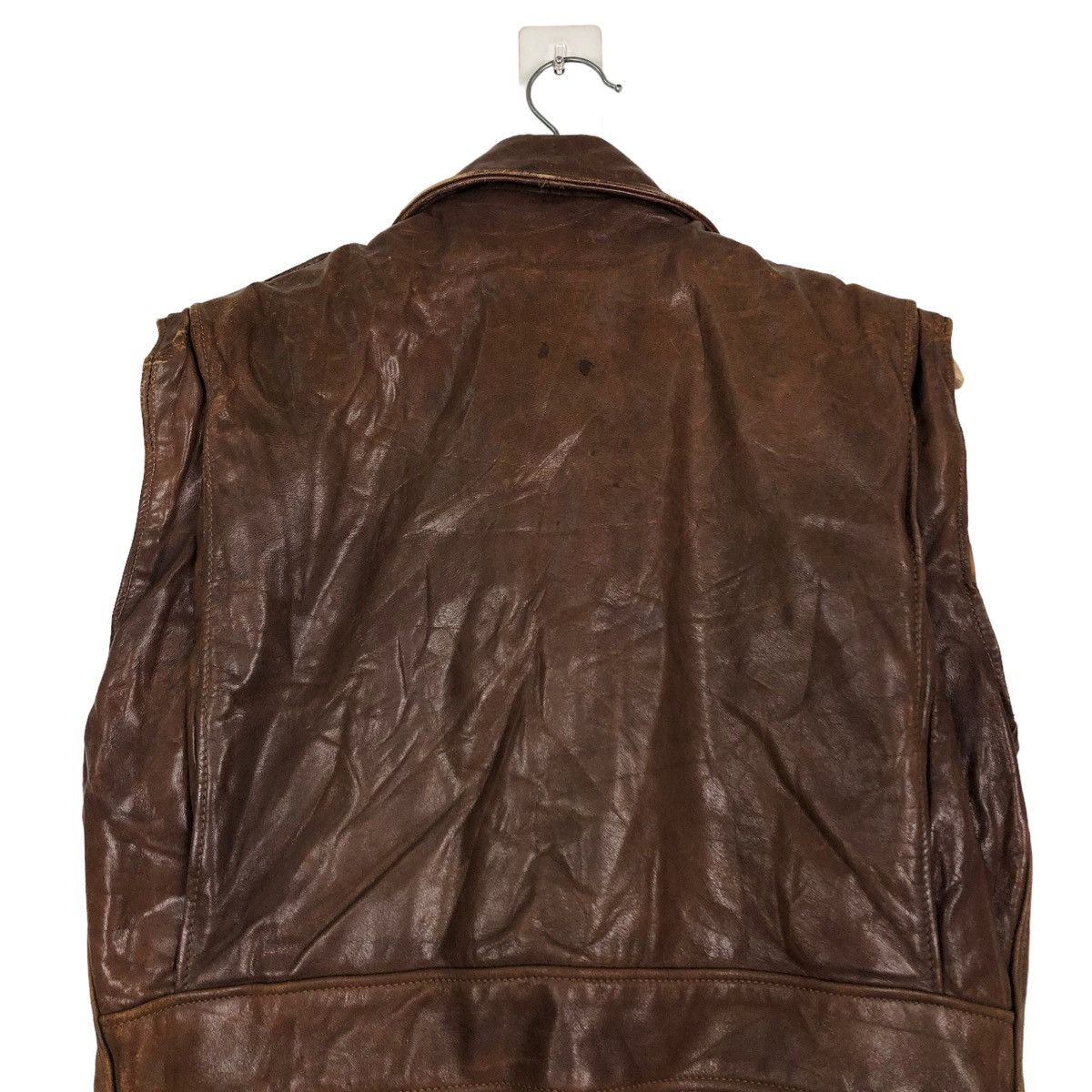 Schott 🔥VINTAGE SCHOTT LEATHER TANK TOP JACKET MADE IN USA Size US M / EU 48-50 / 2 - 9 Thumbnail