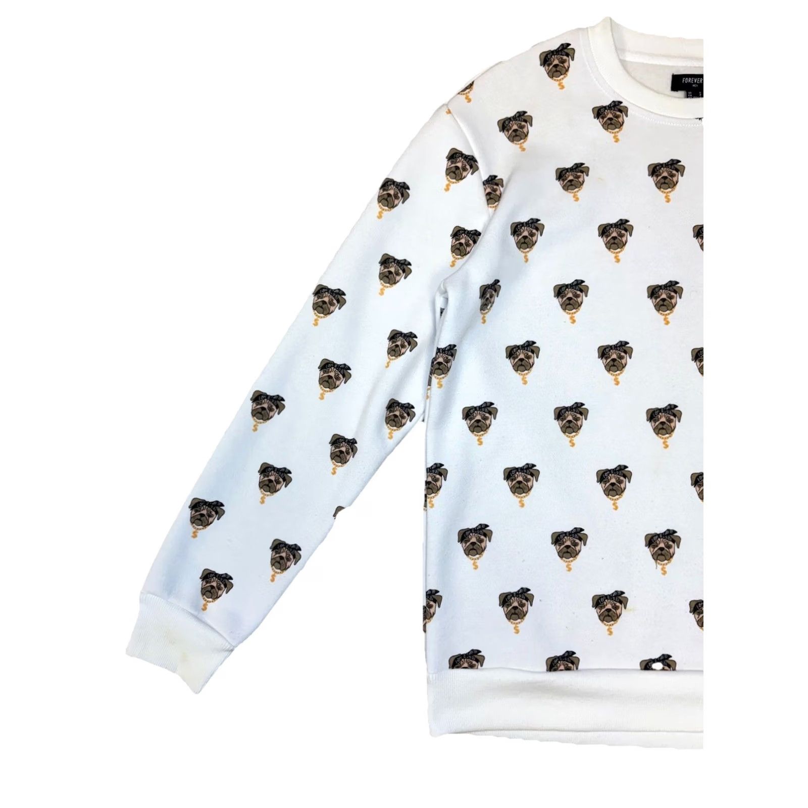 Forever 21 Forever 21 Gangster Dog AOP White Crewneck Sweatshirt Men’s Size S Size US S / EU 44-46 / 1 - 4 Thumbnail