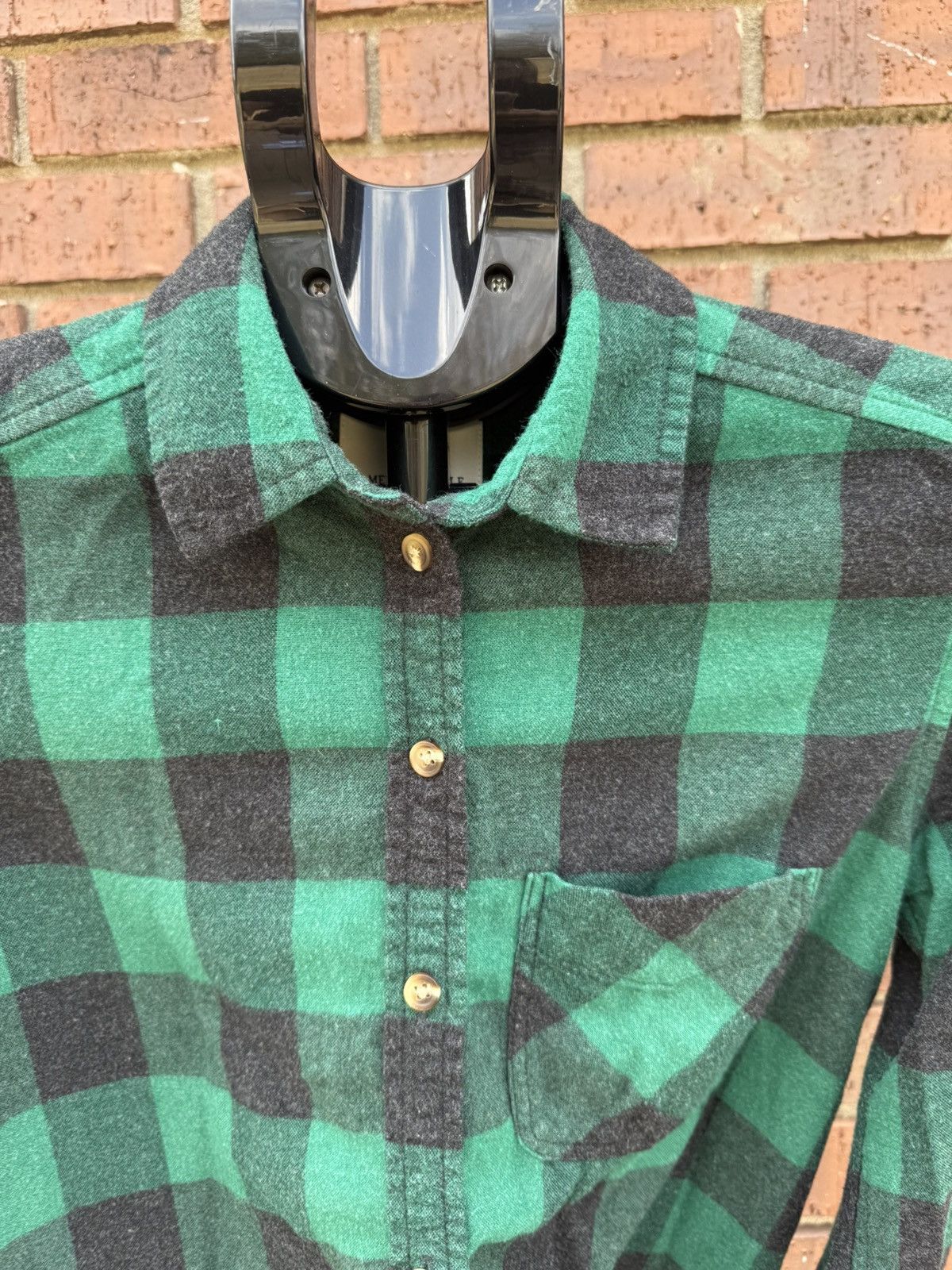 American Eagle Outfitters American Eagle Green & Black Plaid Flannel Shirt Boyfriend Size XS / US 0-2 / IT 36-38 - 6 Thumbnail