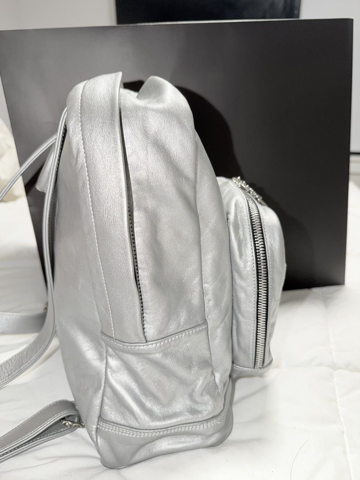 Chrome Hearts 1 of 1 Silver Chrome Heart Leather Backpack Size ONE SIZE - 8 Thumbnail