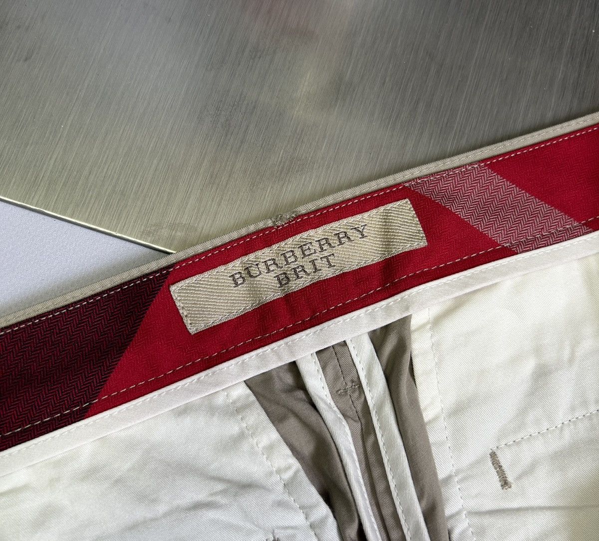 Burberry × Designer Burberry Brit Beige Chino Pants Trousers Sz W30 BNWT Luxury Size US 30 / EU 46 - 12 Thumbnail
